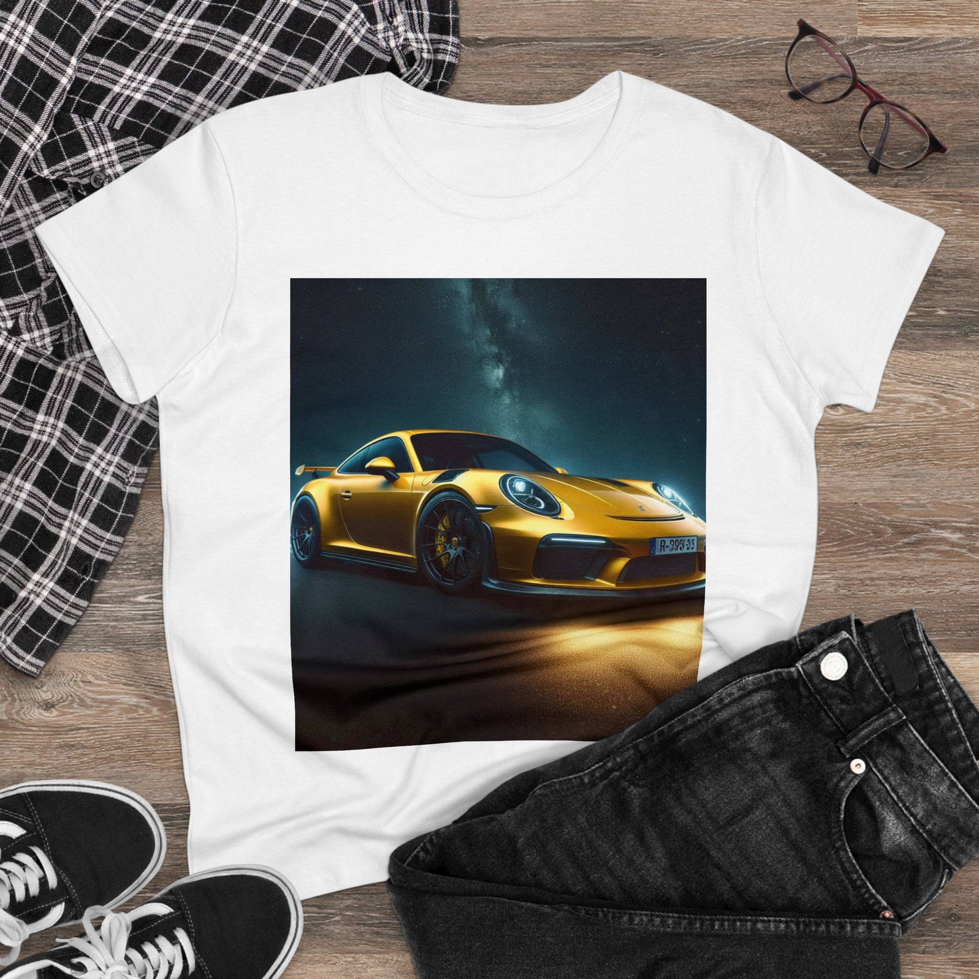 Yellow Porsche T-Shirt T-Shirt Printify