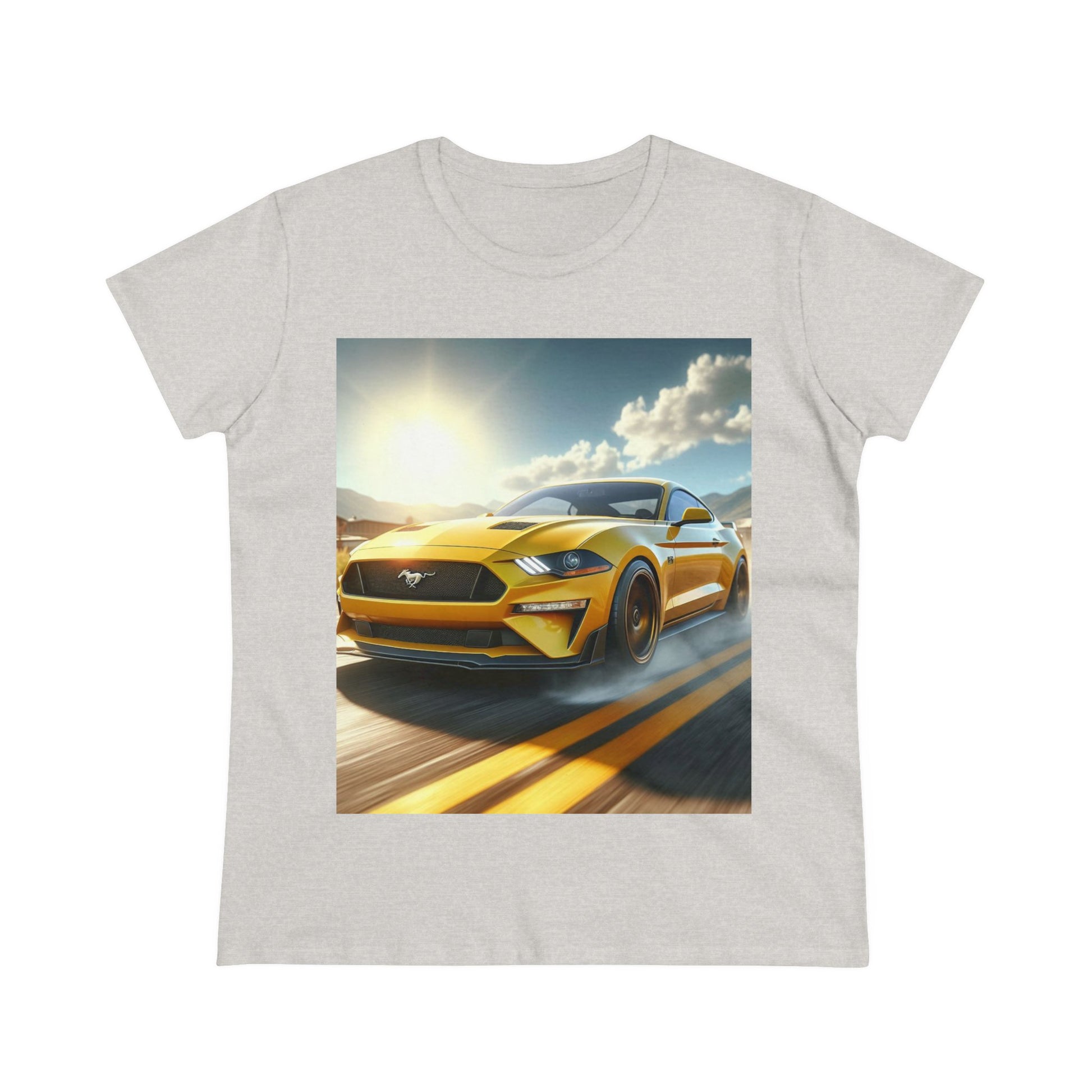 Yellow Mustang T-Shirt T-Shirt Printify Ash S