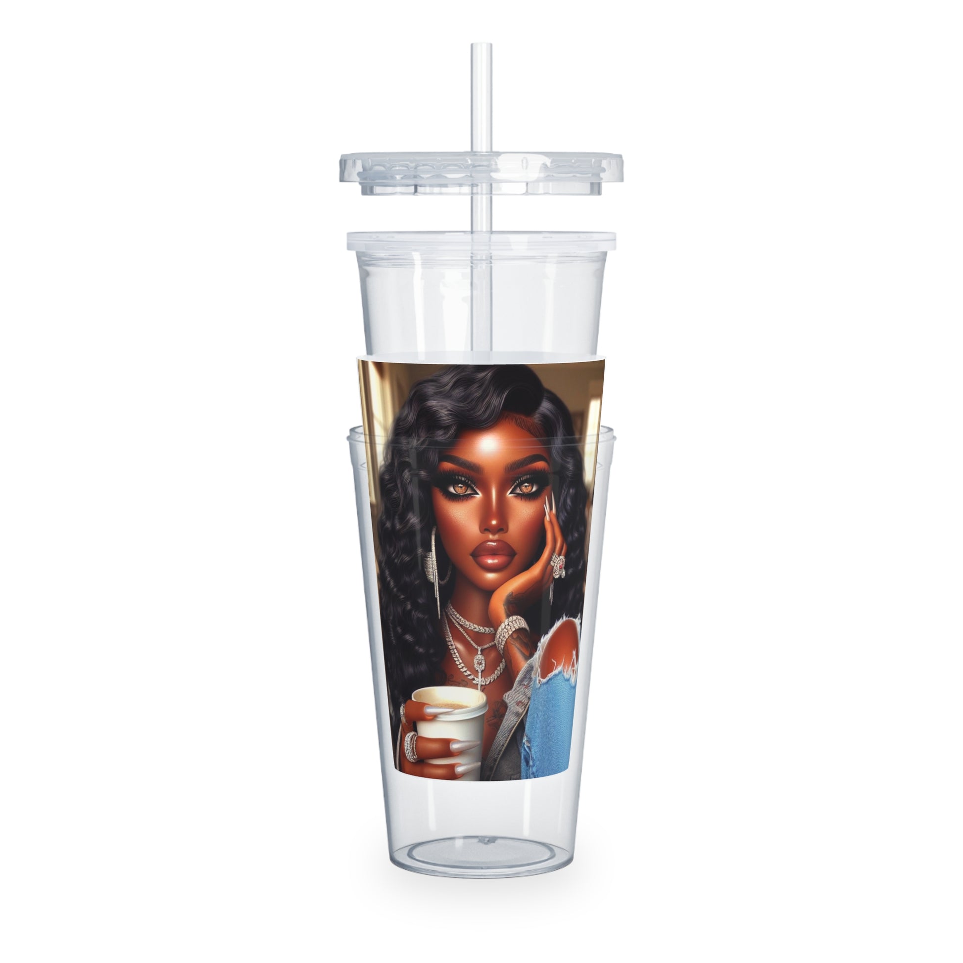 Coffee Break Tumbler with Straw Mug Printify