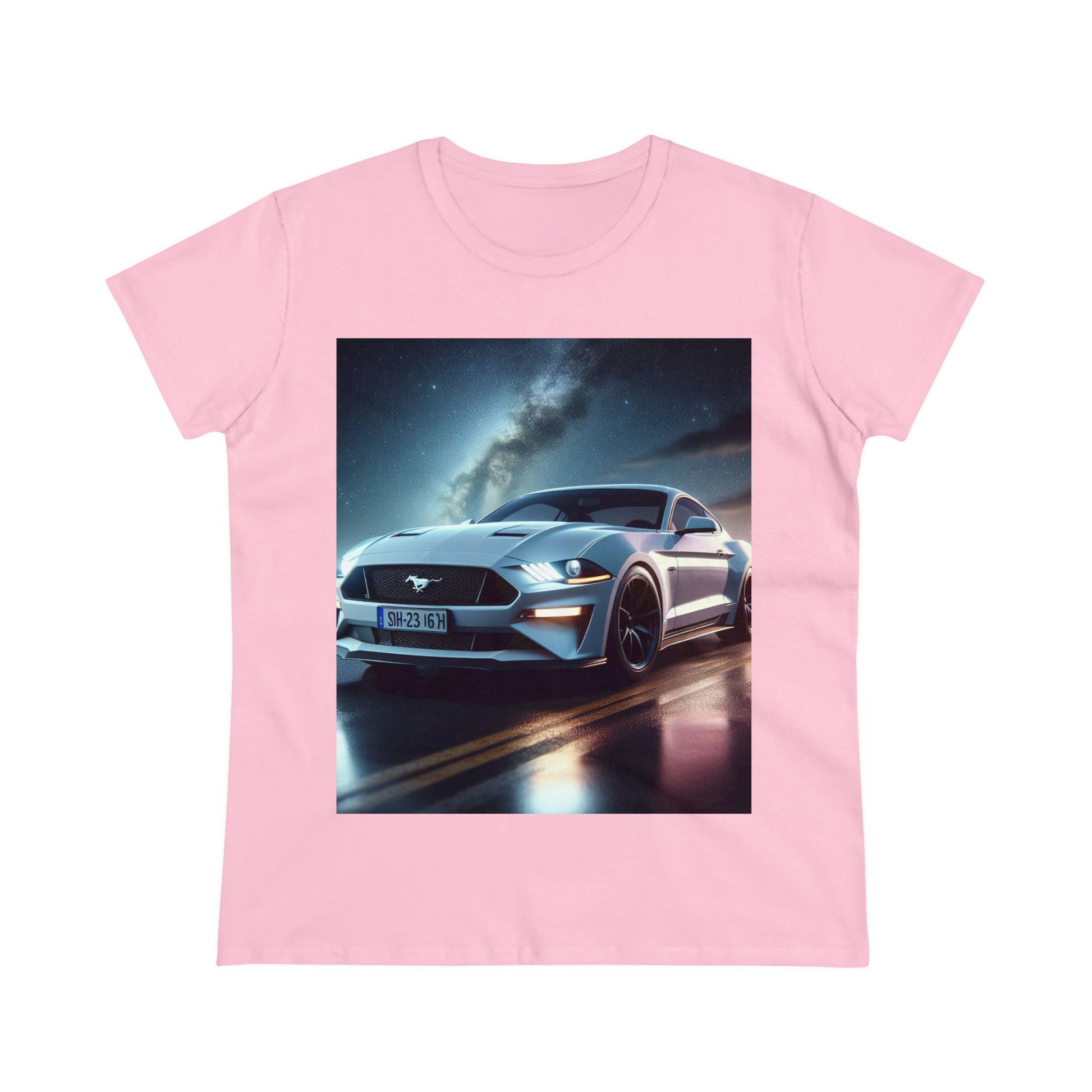 White Mustang T-Shirt T-Shirt Printify Light Pink S