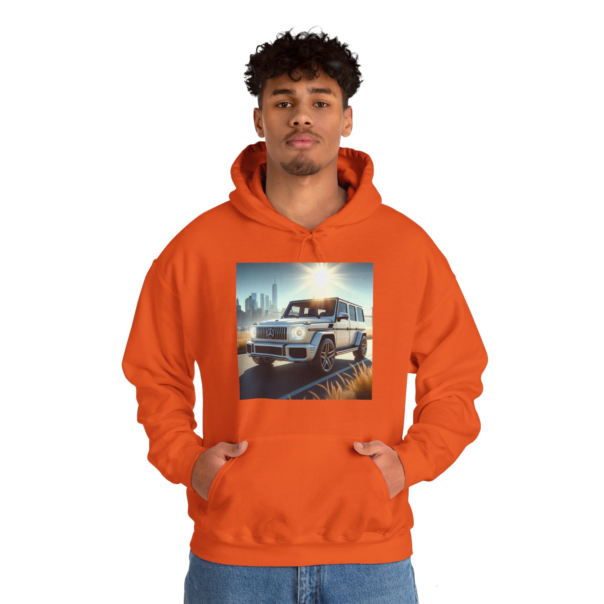 White G-Wagon Hoodie Hoodie Printify