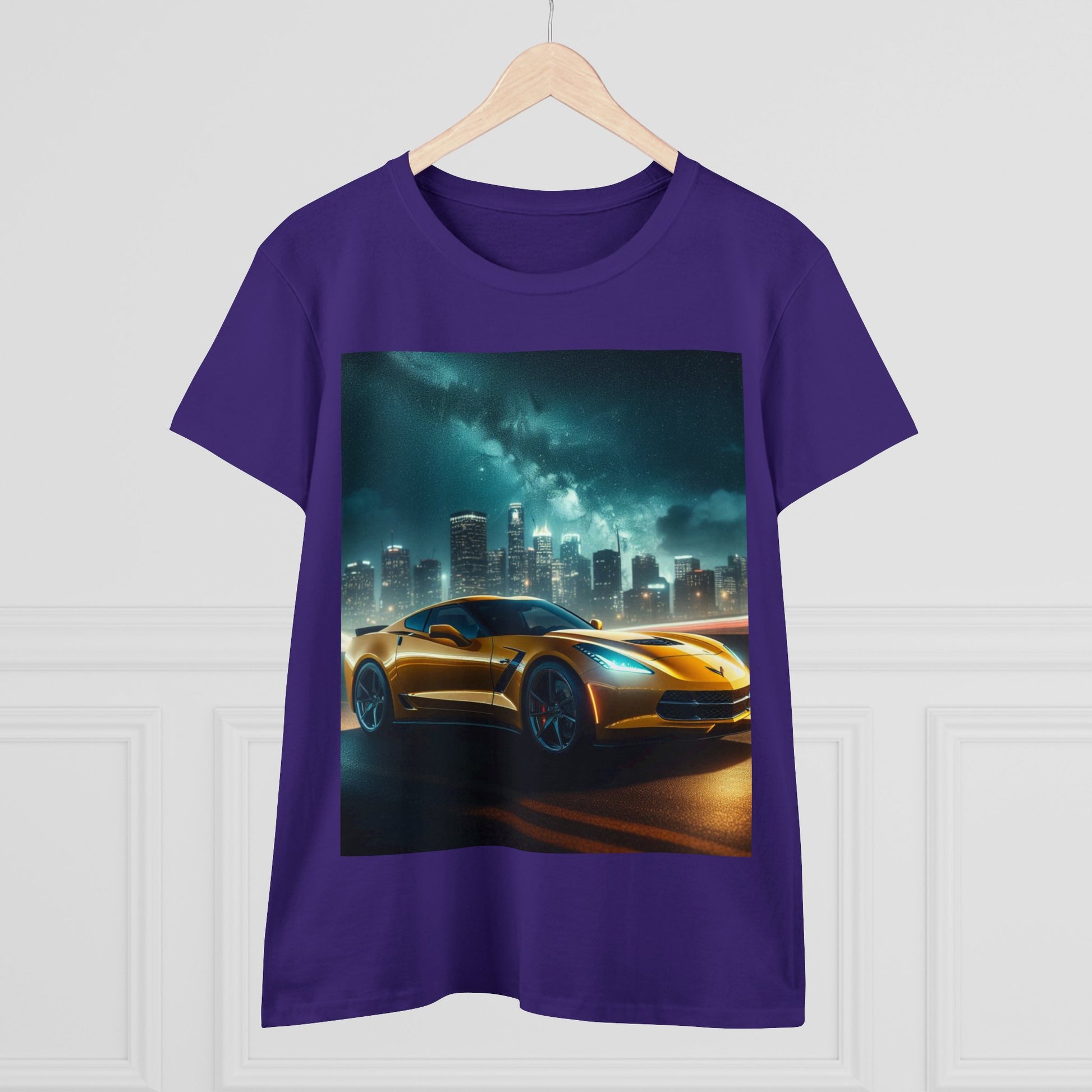 Yellow Corvette T-Shirt T-Shirt Printify