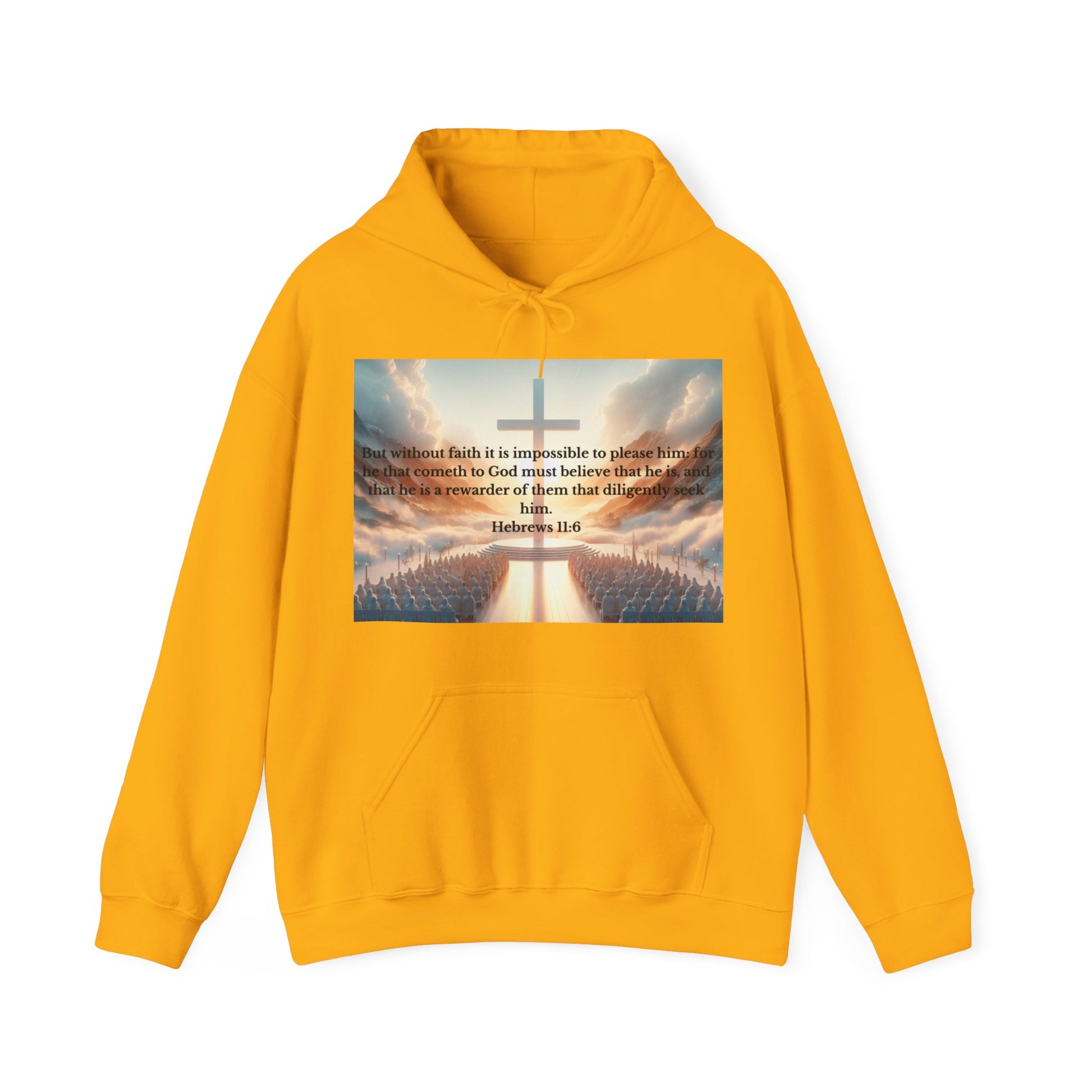 Hebrews 11:6 Hoodie Hoodie Printify Gold S