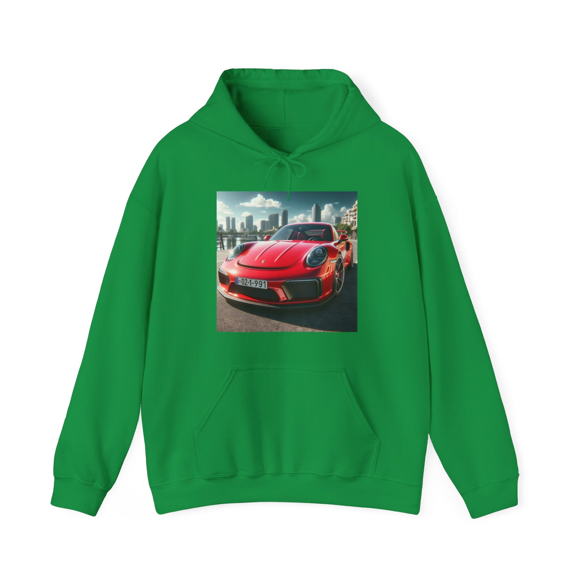 Red Porsche Hoodie Hoodie Printify Irish Green S