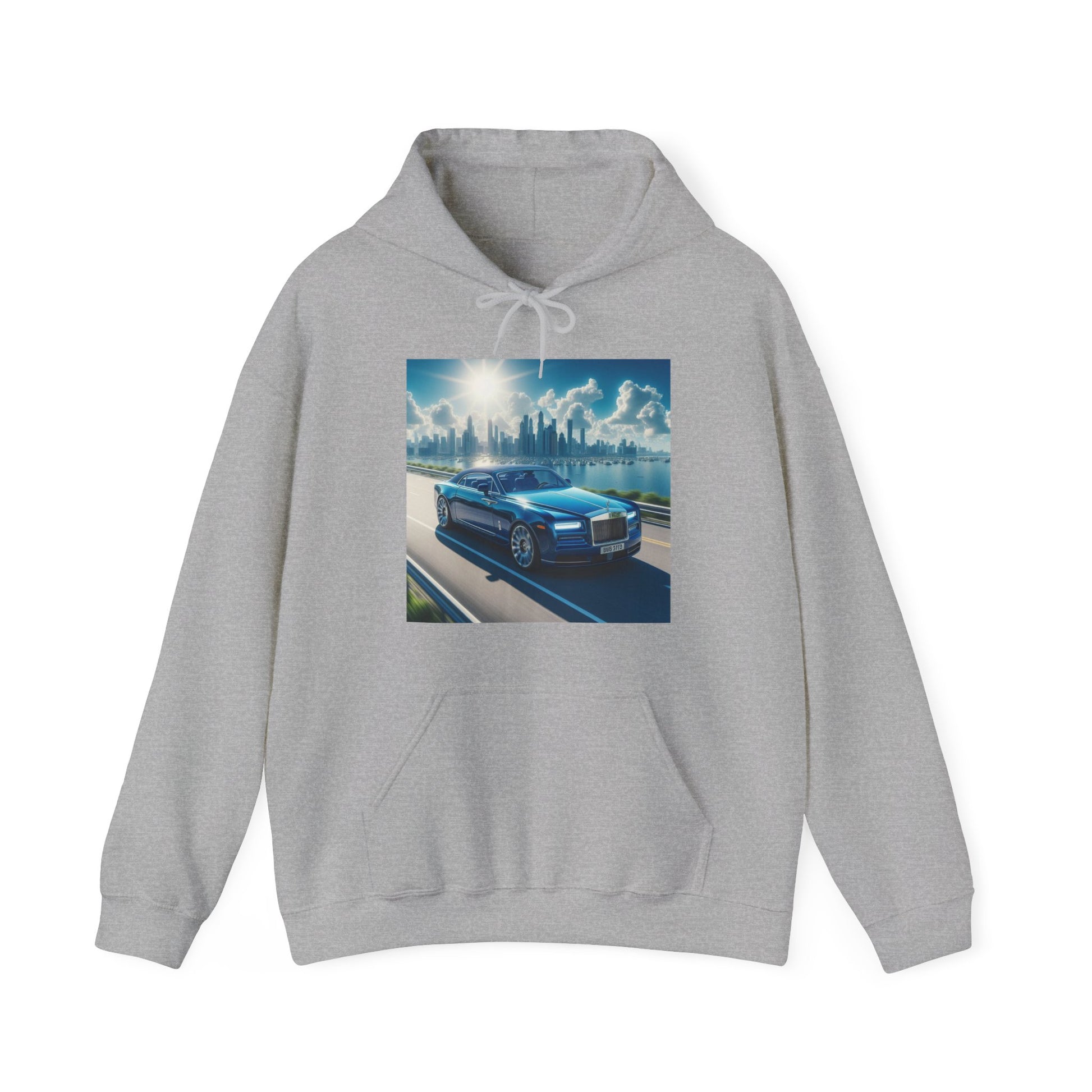 Blue Rolls Royce Hoodie Hoodie Printify Sport Grey S
