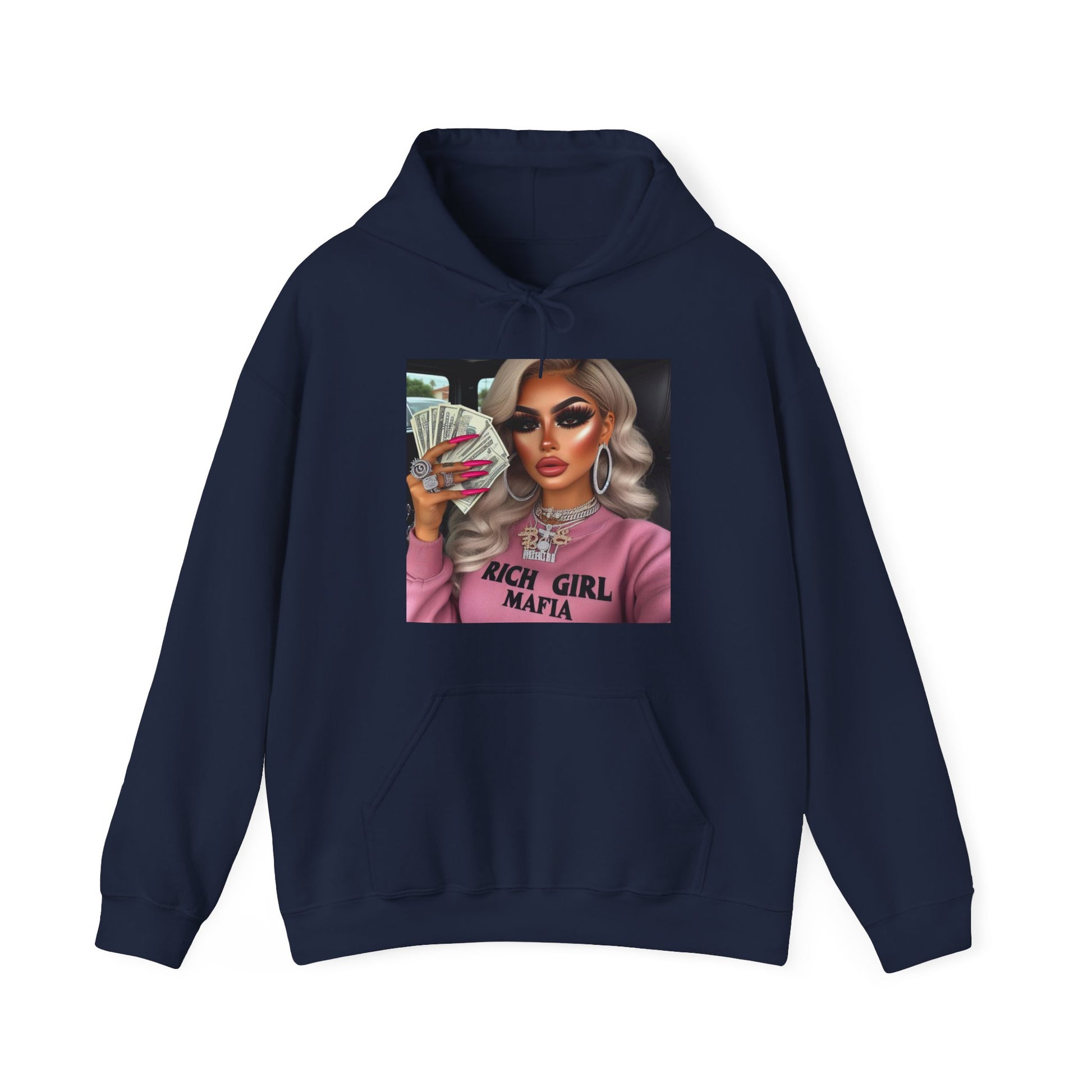 Rich Girl Mafia Hoodie Hoodie Printify Navy S