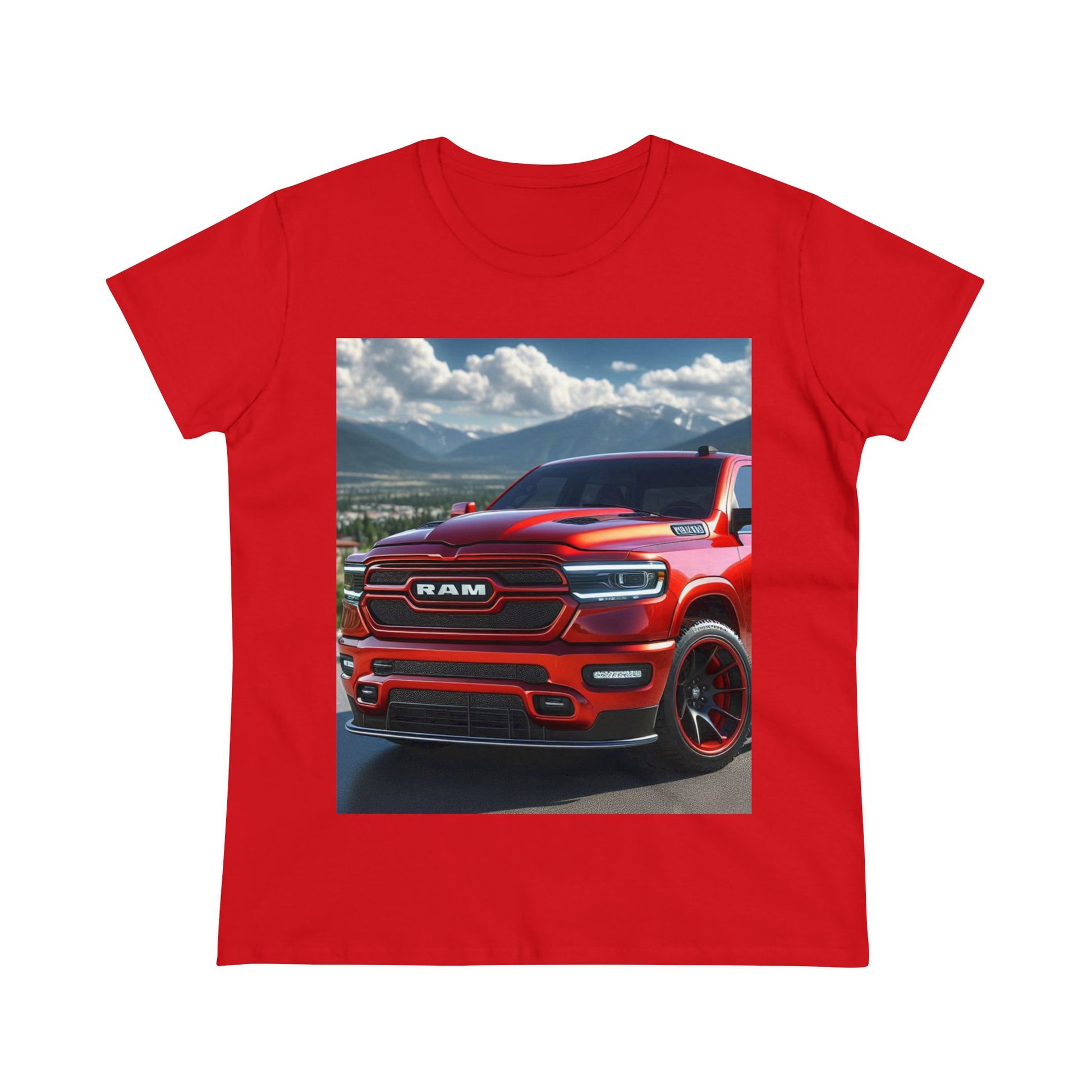Red Dodge Ram T-Shirrt T-Shirt Printify Red S