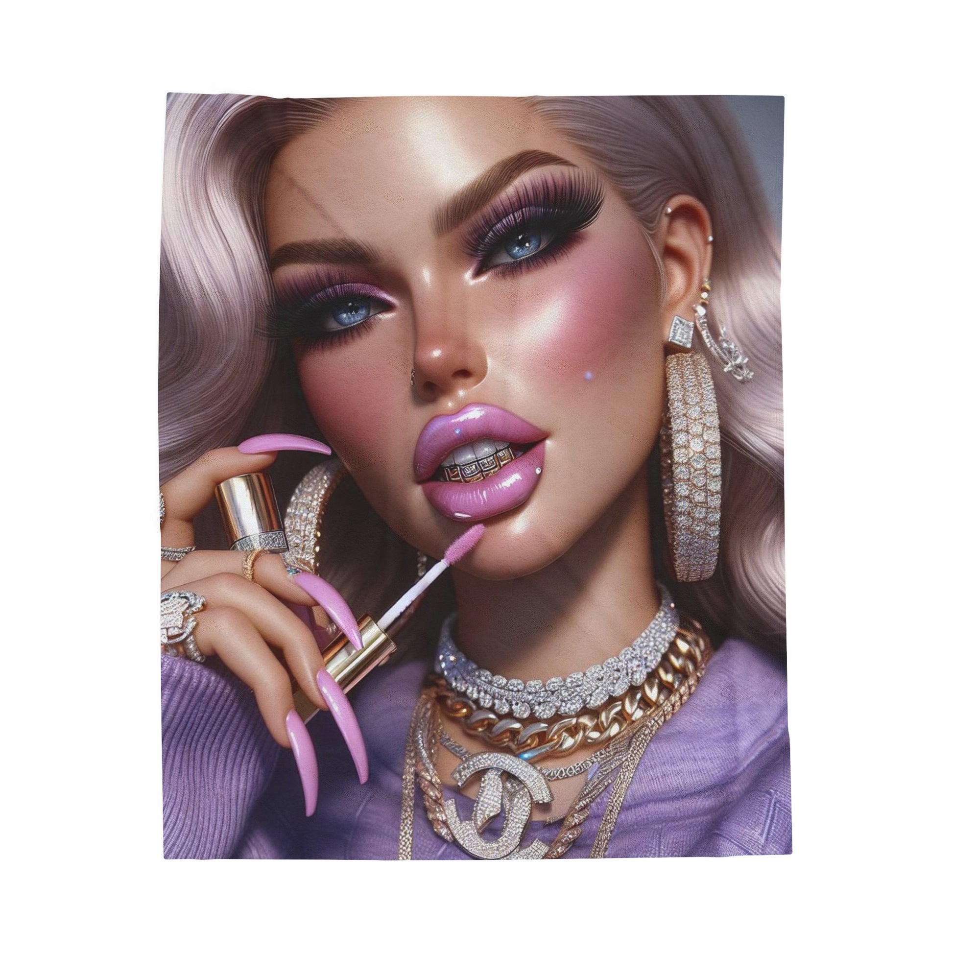 Gloss Up Plush Blanket All Over Prints Printify 50" × 60"