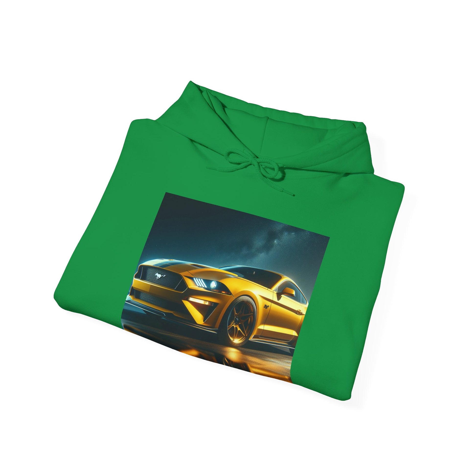 Yellow Mustang Hoodie Hoodie Printify