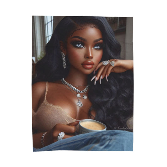 Coffee Break Plush Blanket All Over Prints Printify 60" × 80"