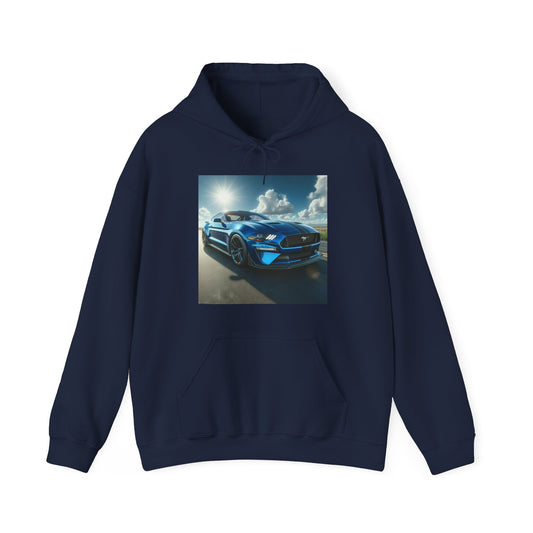 Blue Mustang Hoodie Hoodie Printify Navy S