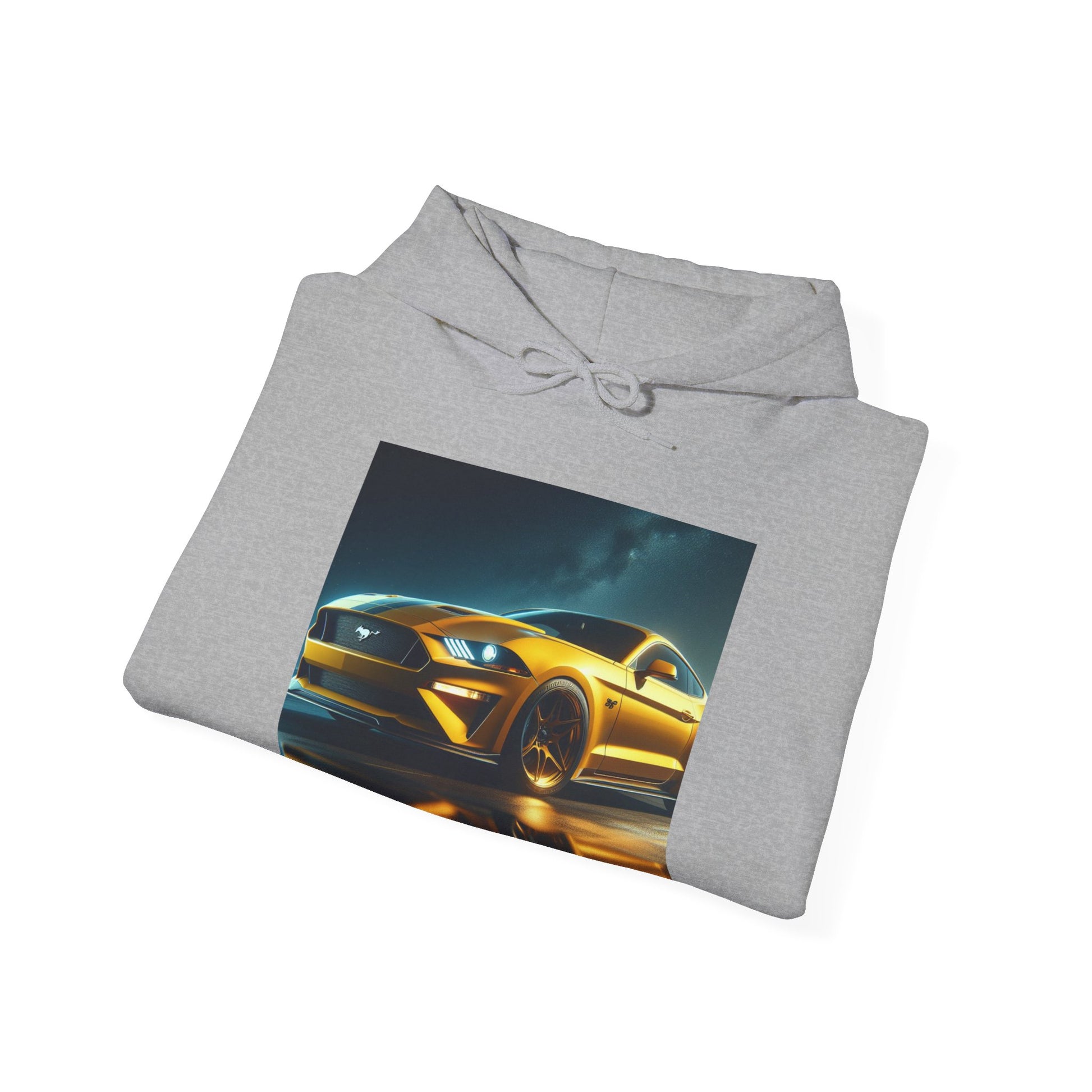 Yellow Mustang Hoodie Hoodie Printify