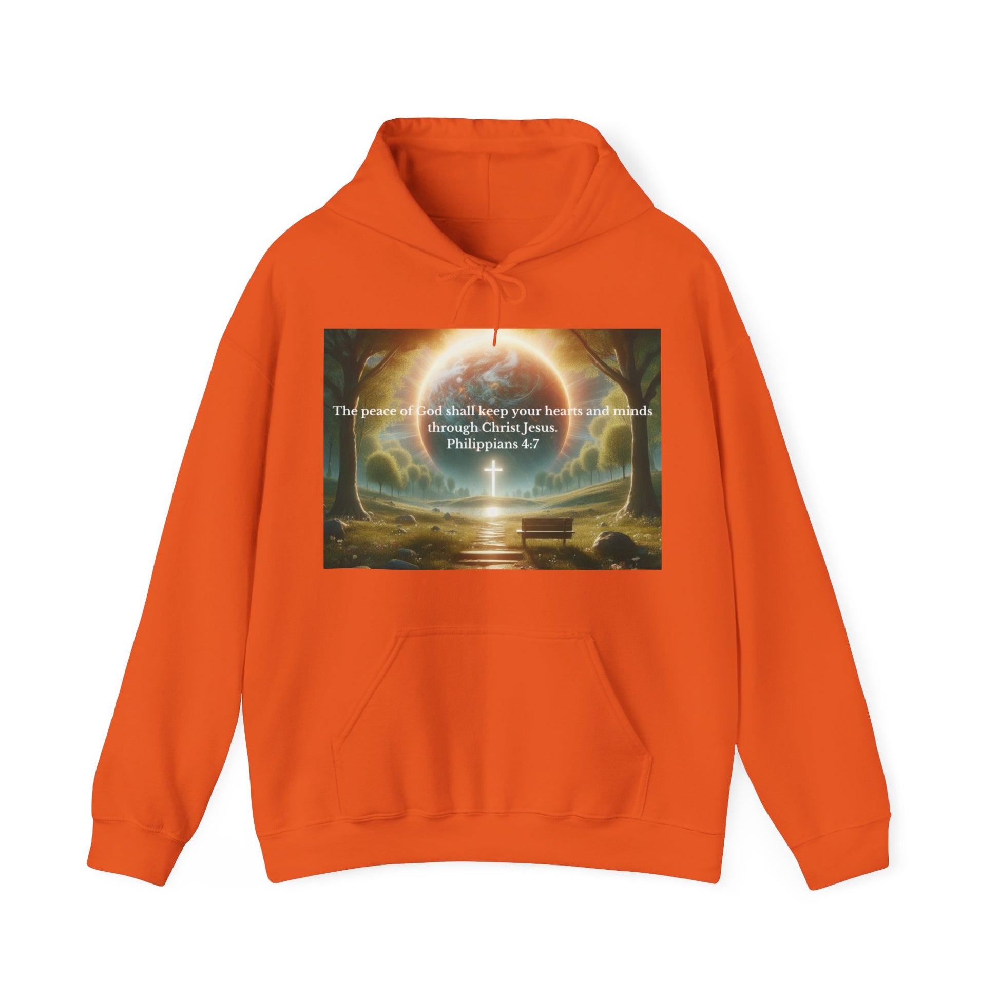 Philippians 4:7 Hoodie Hoodie Printify Orange S