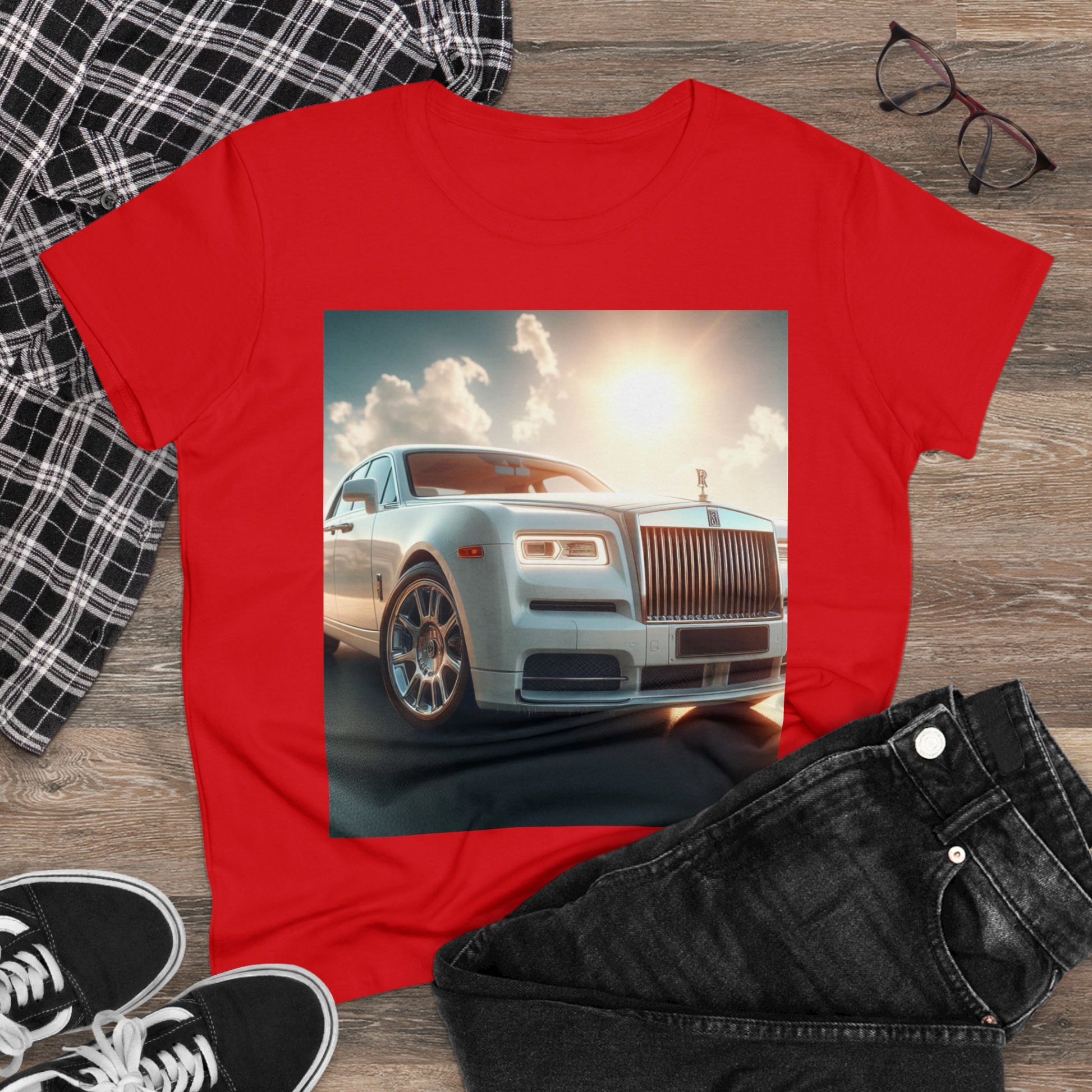 White Rolls Royce T-Shirt T-Shirt Printify