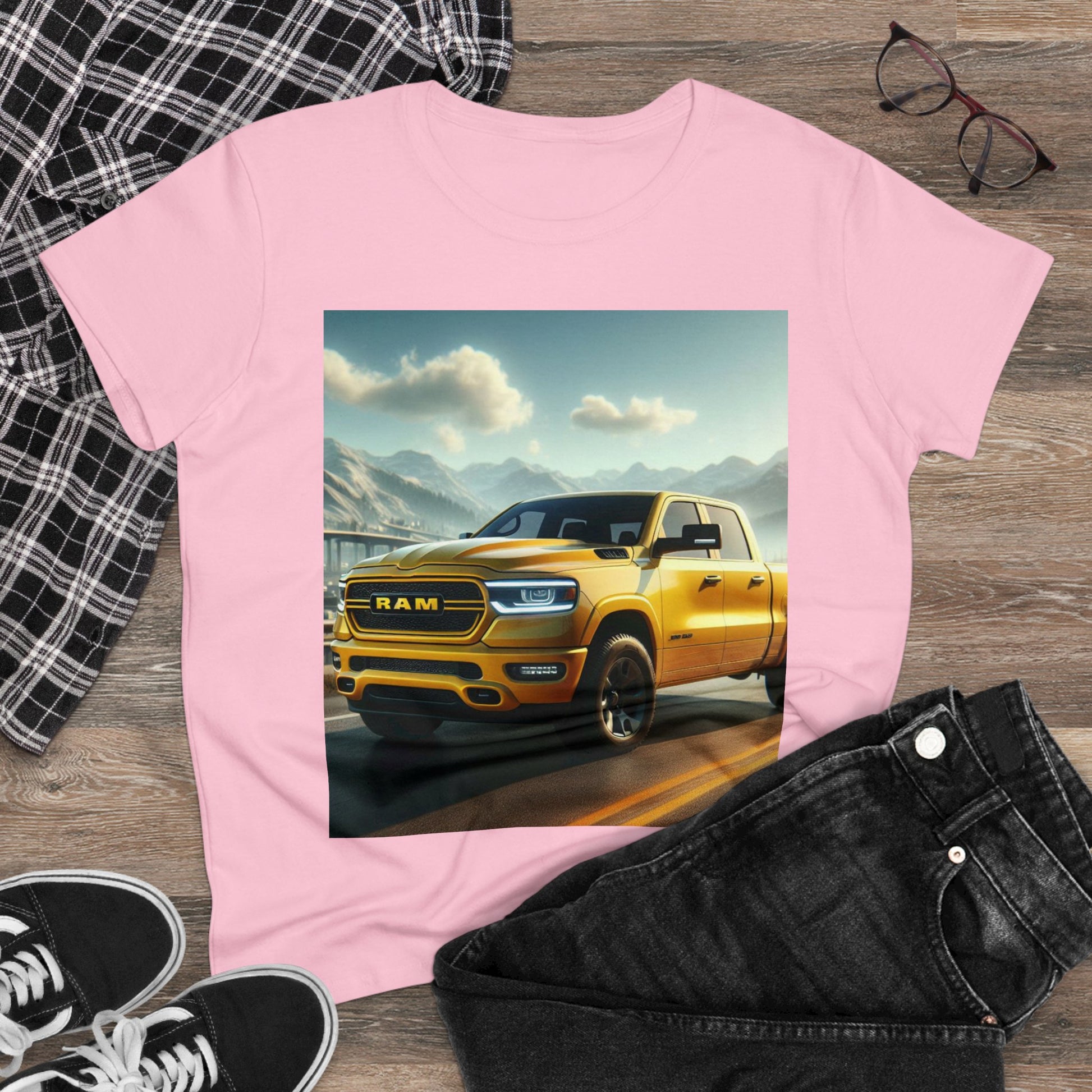 Yellow Dodge Ram T-Shirt T-Shirt Printify