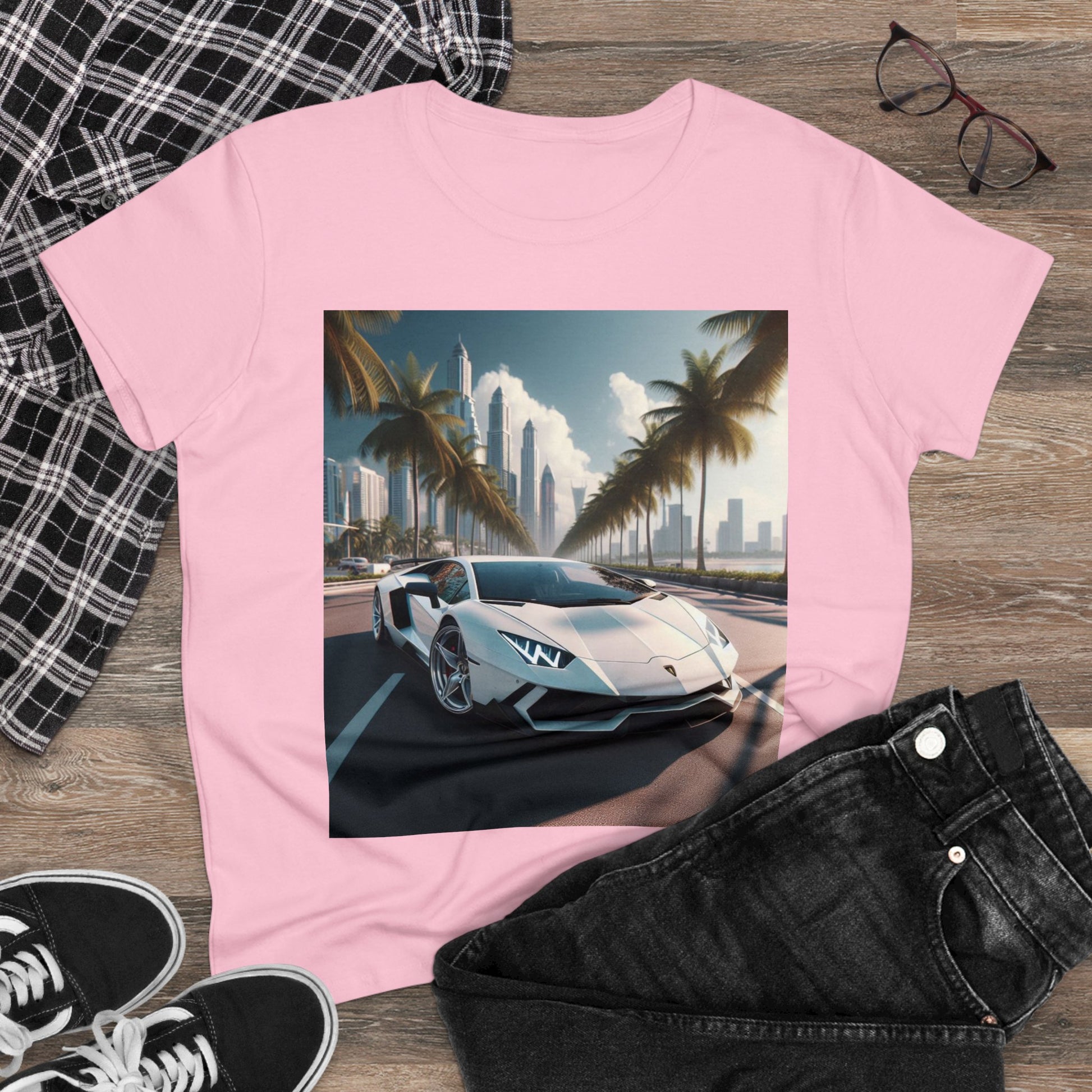 White Lamborghini T-Shirt T-Shirt Printify