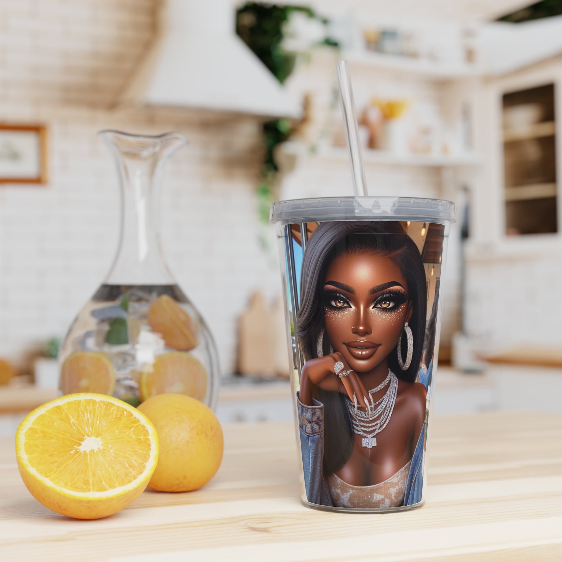 Coffee Beauty Tumbler with Straw Mug Printify