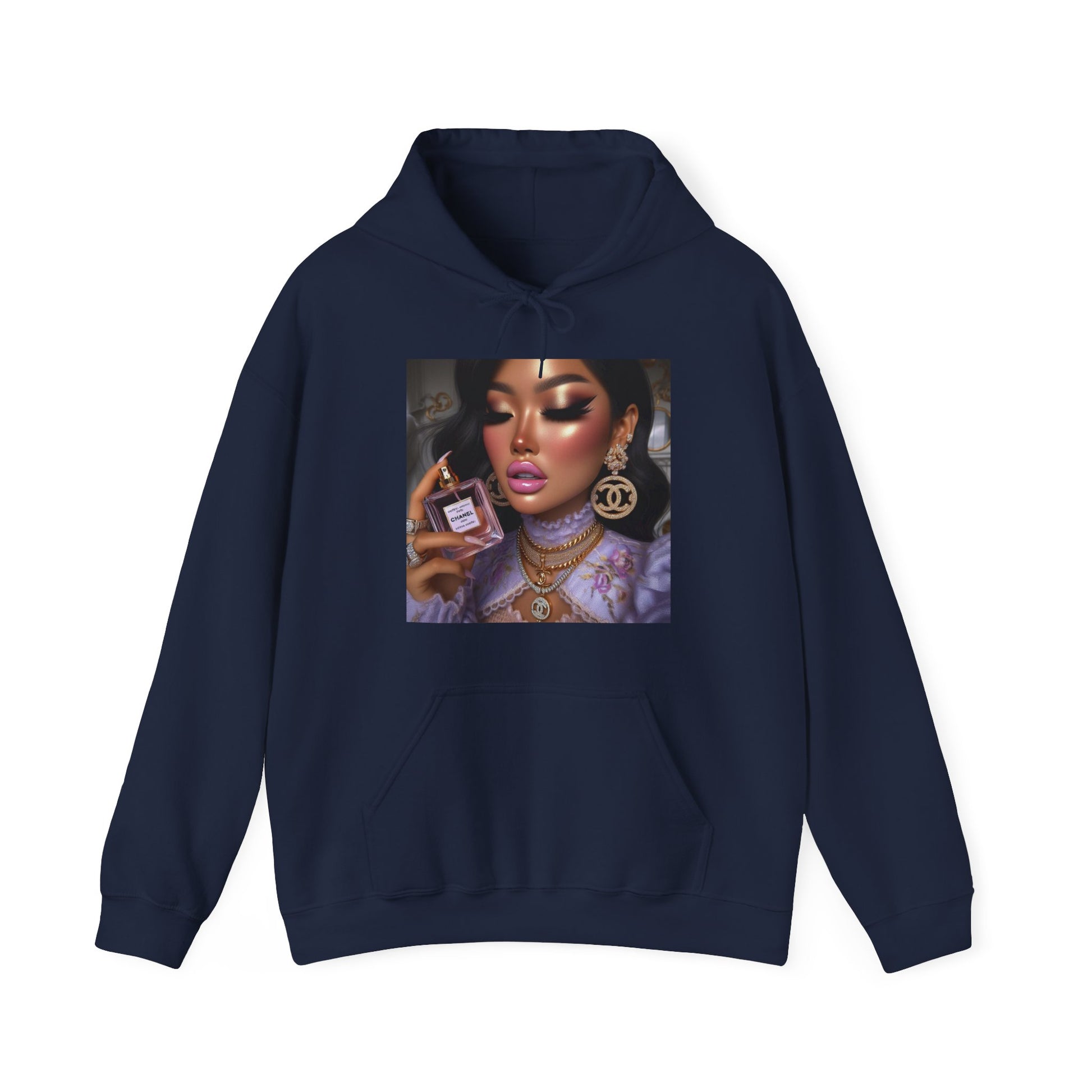 Chanel Please Hoodie Hoodie Printify Navy S