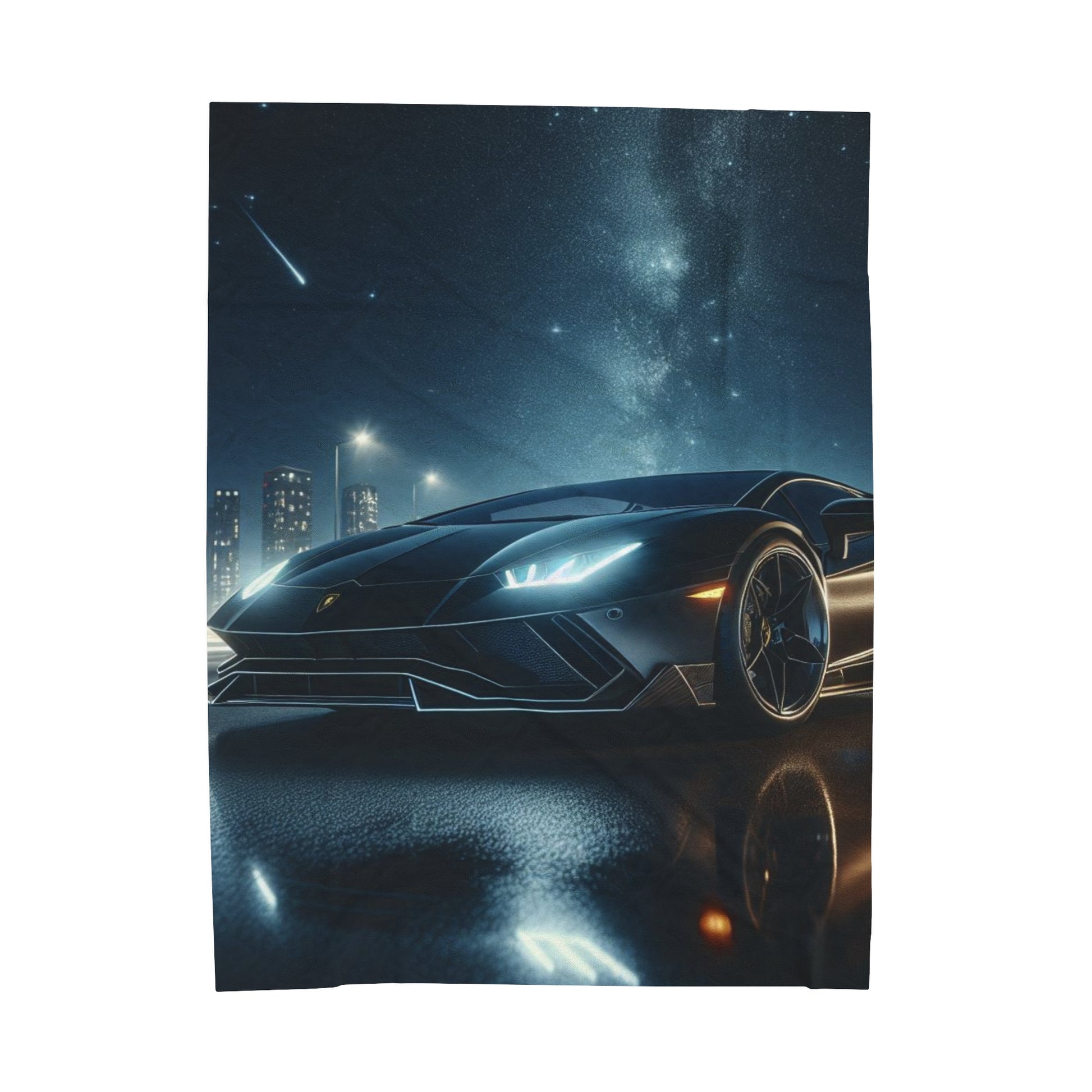 Black Lamborghini Plush Blanket blankets Printify 60" × 80"