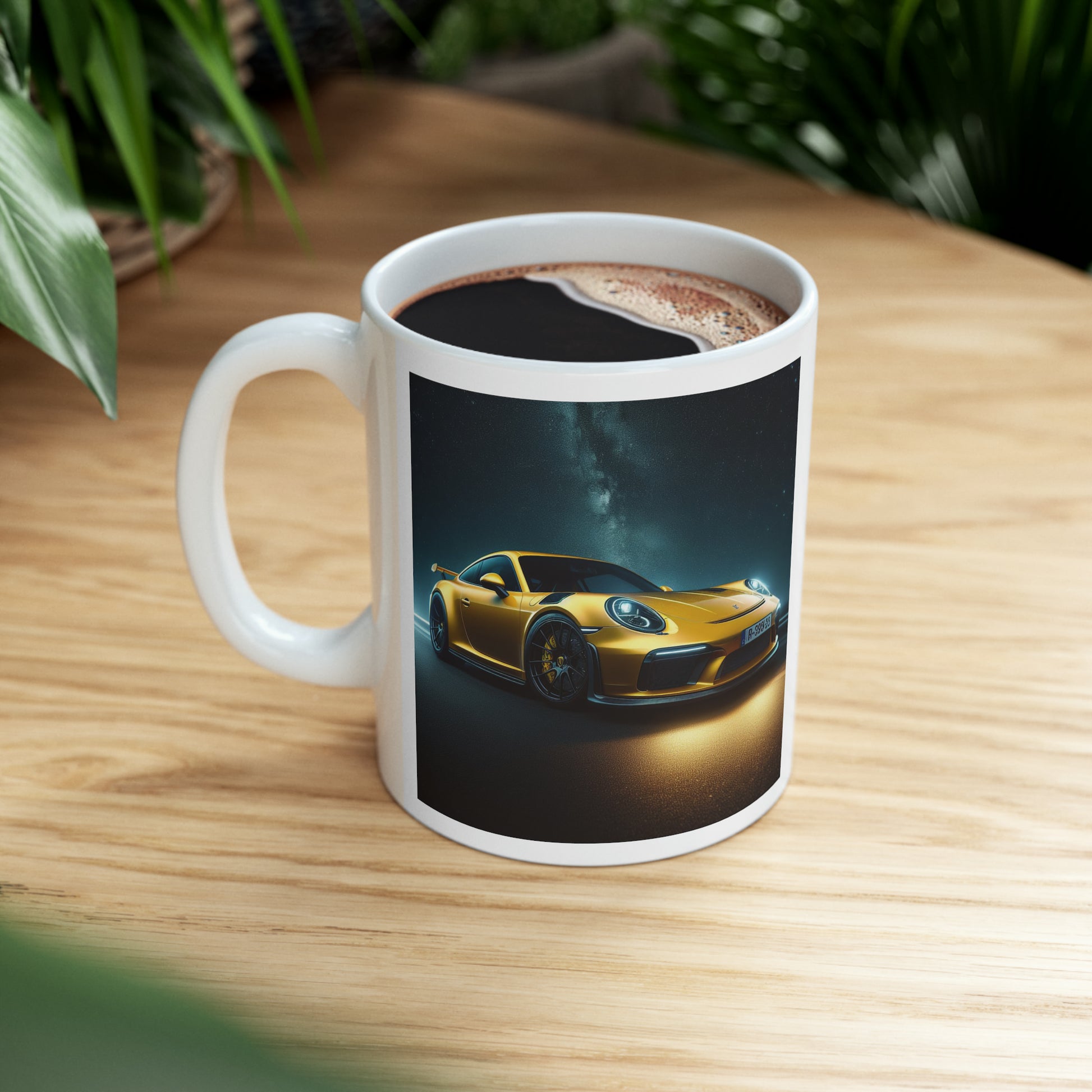 Yellow Porsche Mug Mug Printify