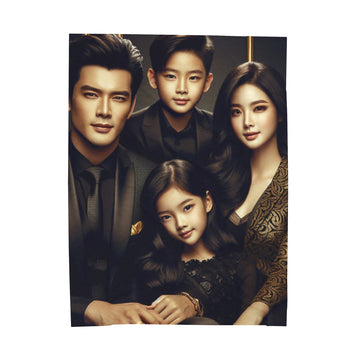 Family Portrait Plush Blanket All Over Prints Printify 60" × 80"