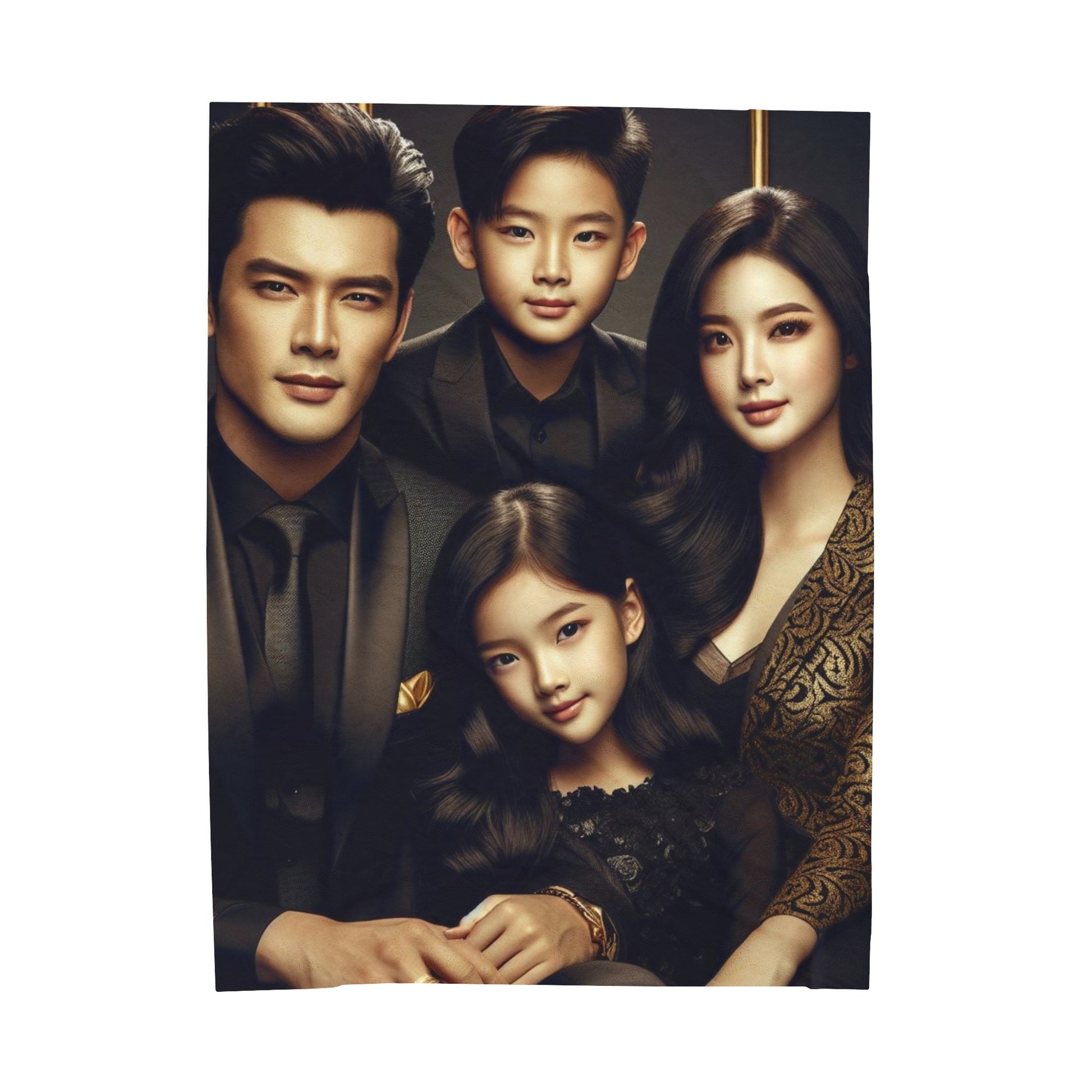 Family Portrait Plush Blanket All Over Prints Printify 60" × 80"