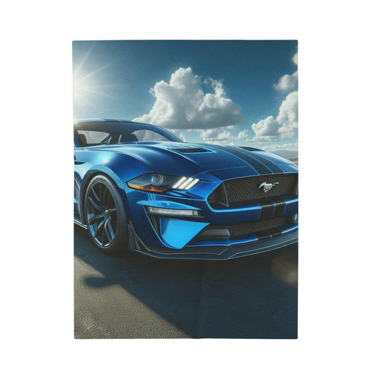 Blue Mustang Plush Blanket All Over Prints Printify 30" × 40"