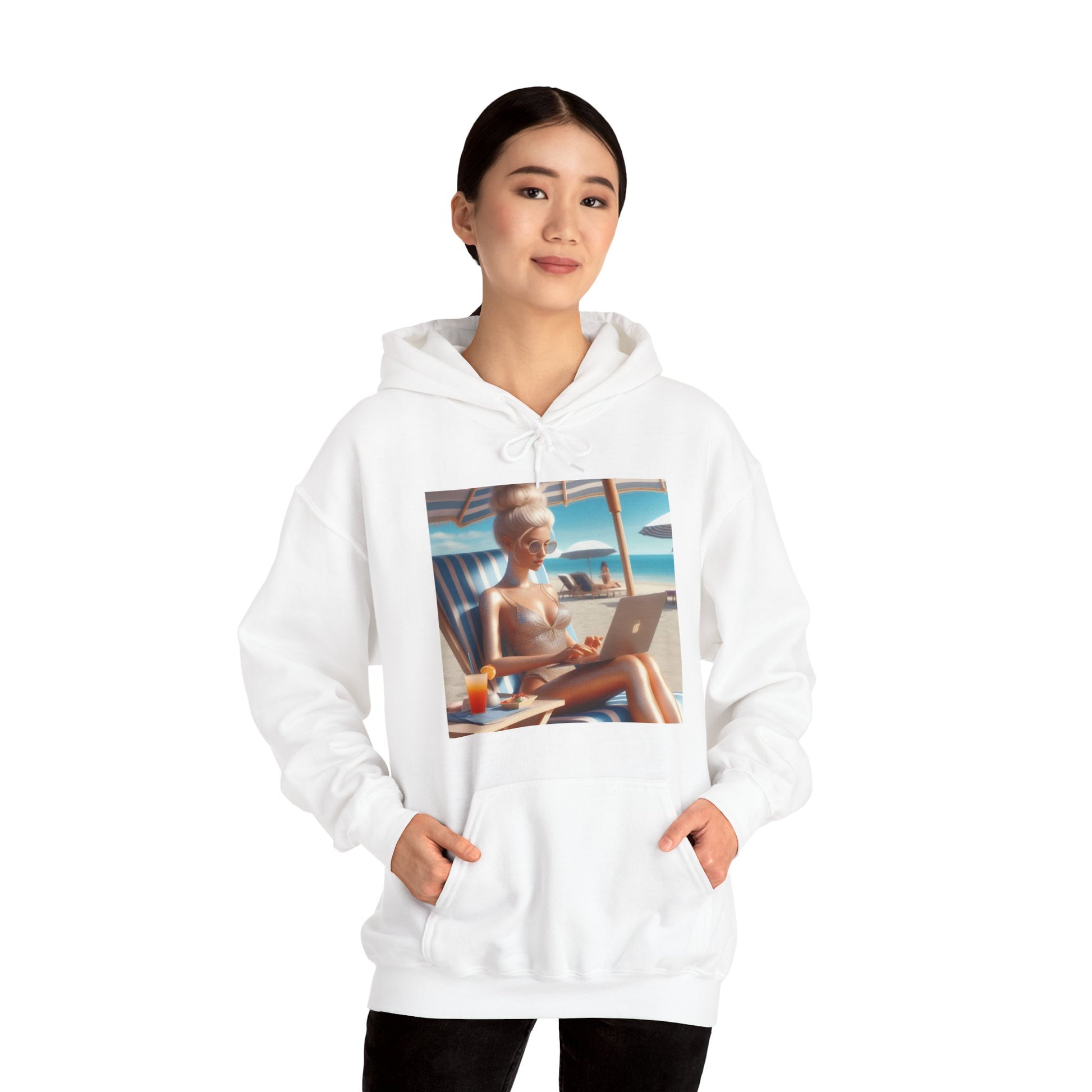Work Day at the Beach Hoodie Hoodie Printify