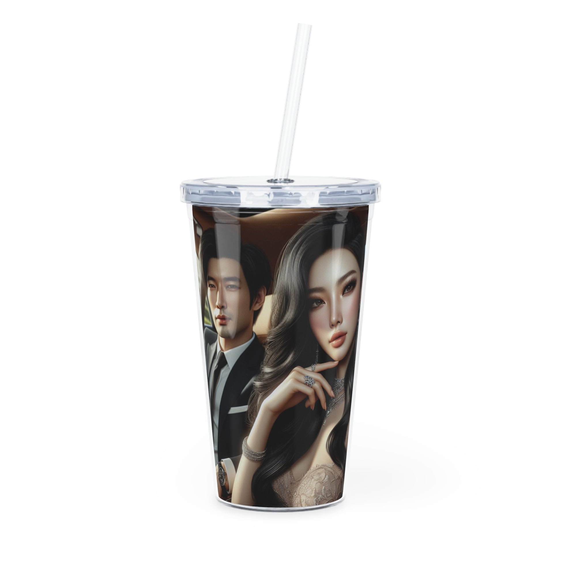 Elegant Drive Tumbler with Straw Mug Printify 20oz Transparent
