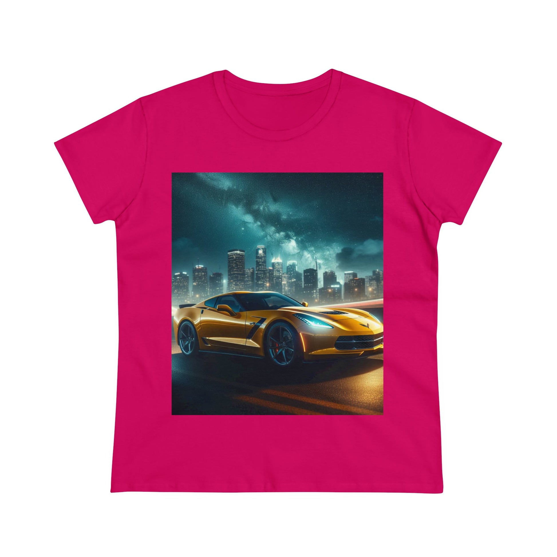 Yellow Corvette T-Shirt T-Shirt Printify Heliconia S