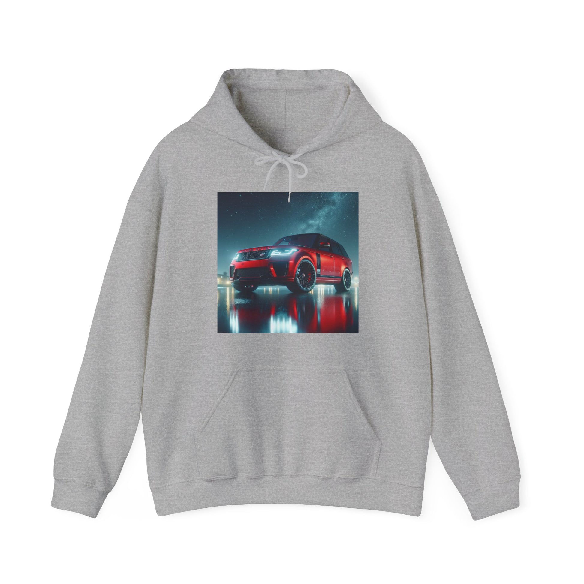 Red Range Rover Hoodie Hoodie Printify Sport Grey S
