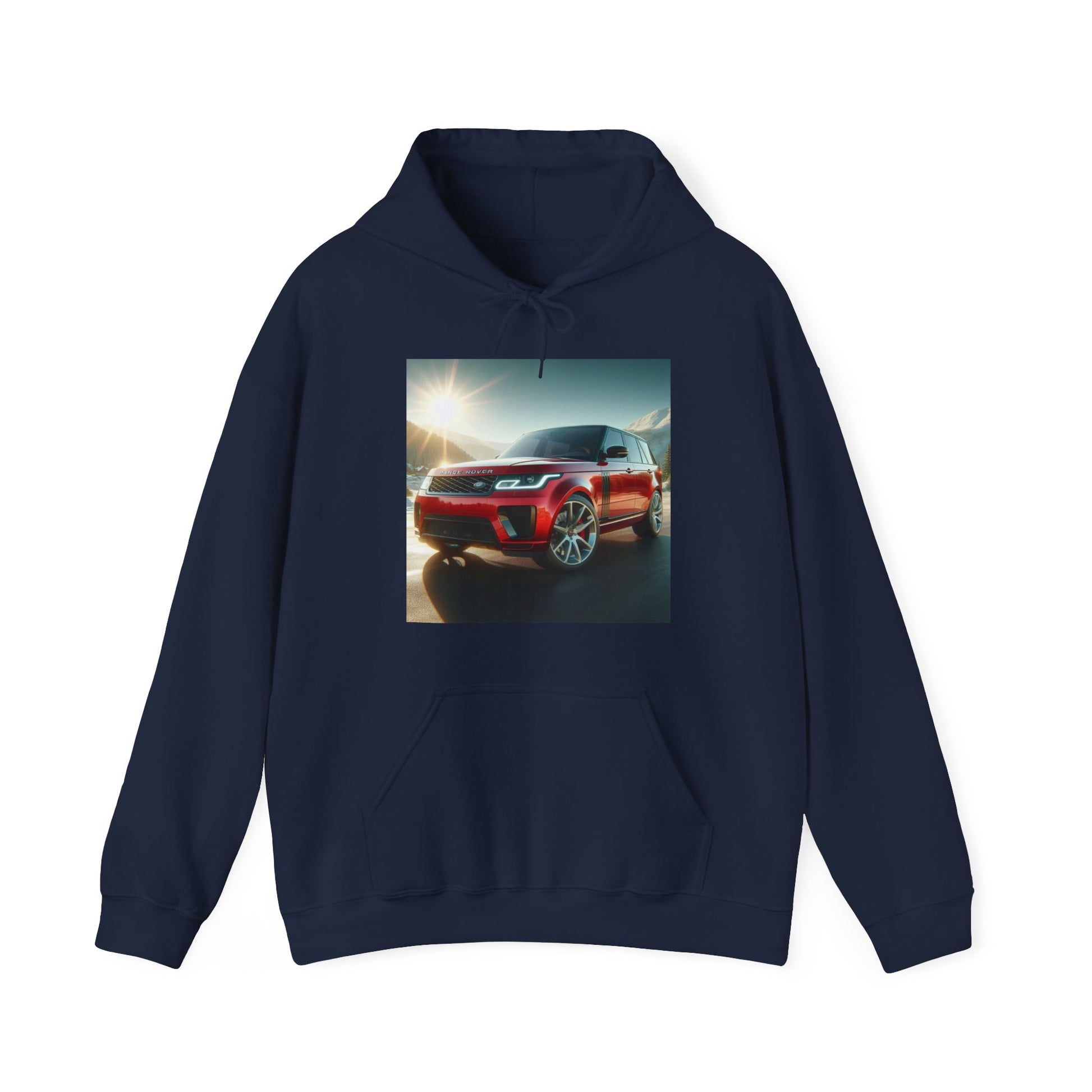 Red Range Rover Hoodie Hoodie Printify Navy S