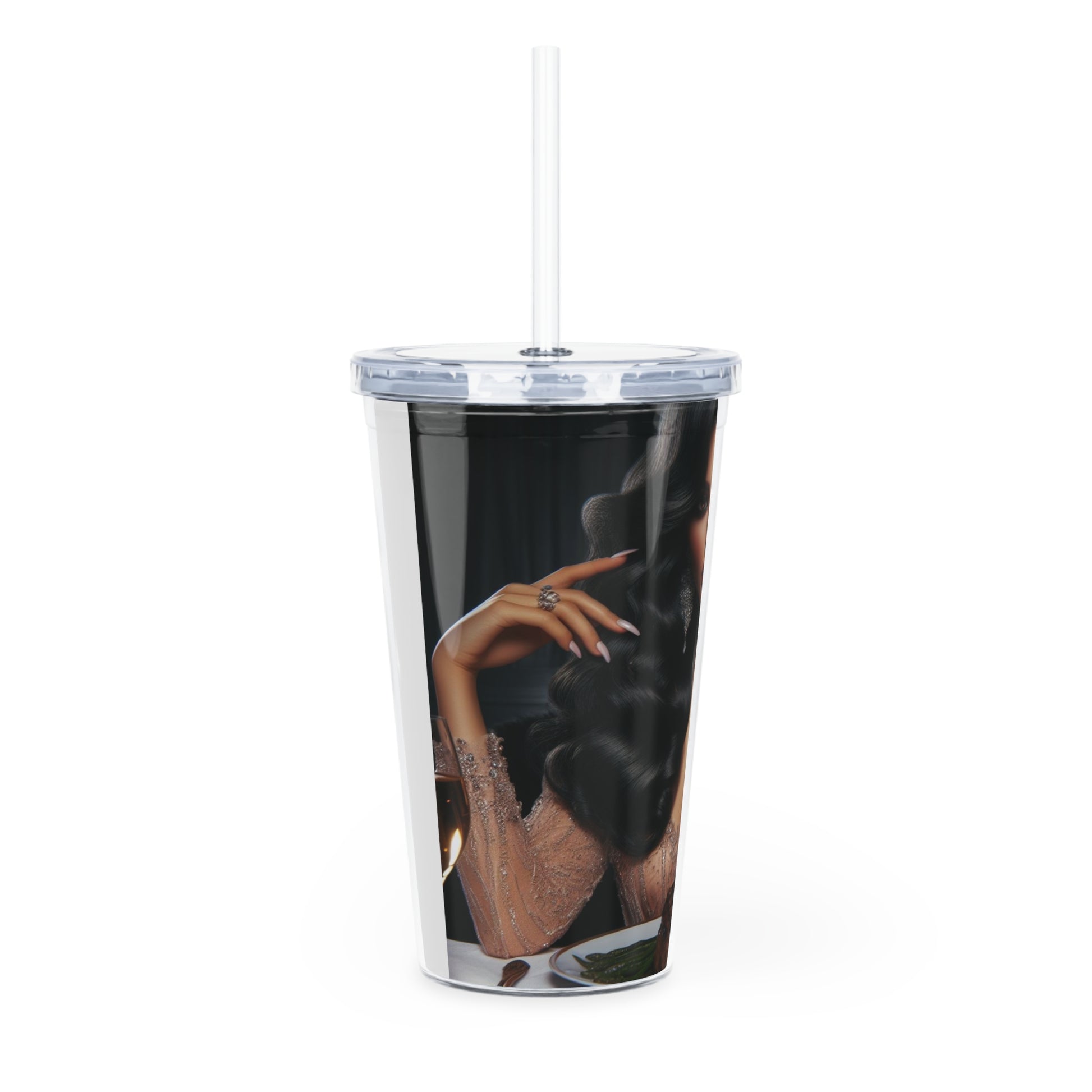 Elegant Meal Tumbler with Straw Mug Printify