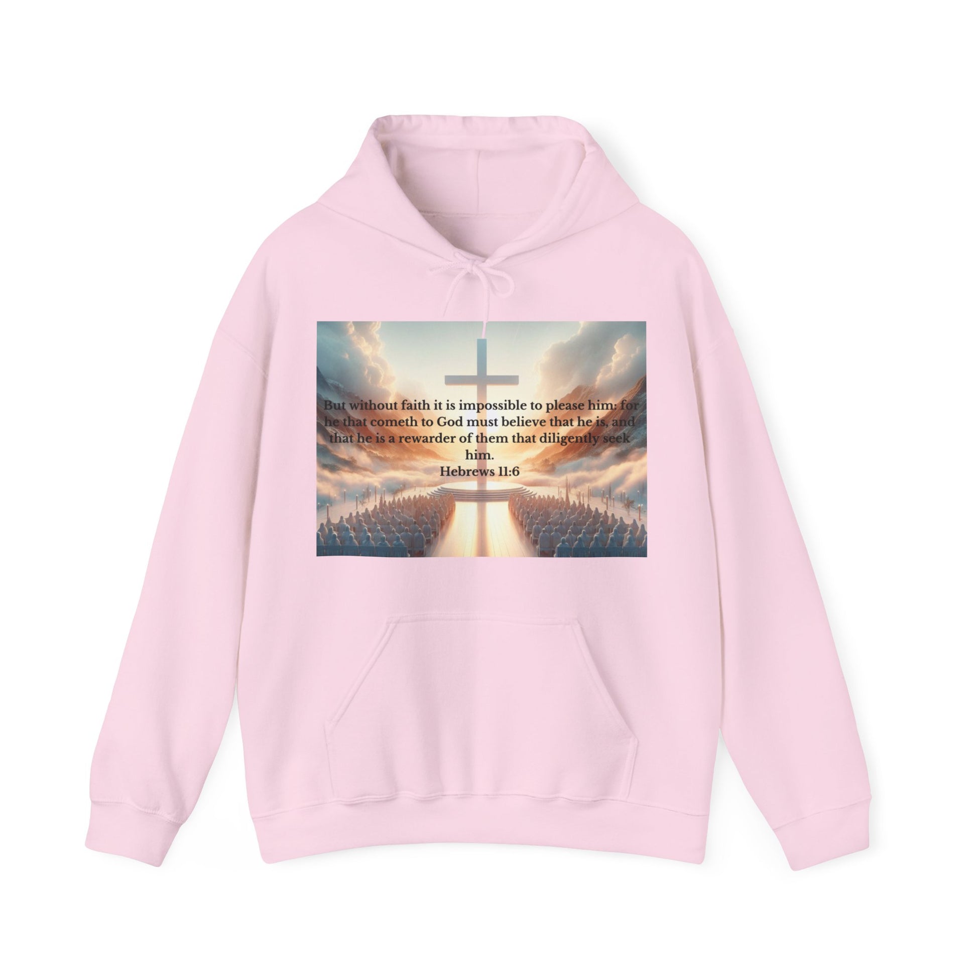 Hebrews 11:6 Hoodie Hoodie Printify Light Pink S