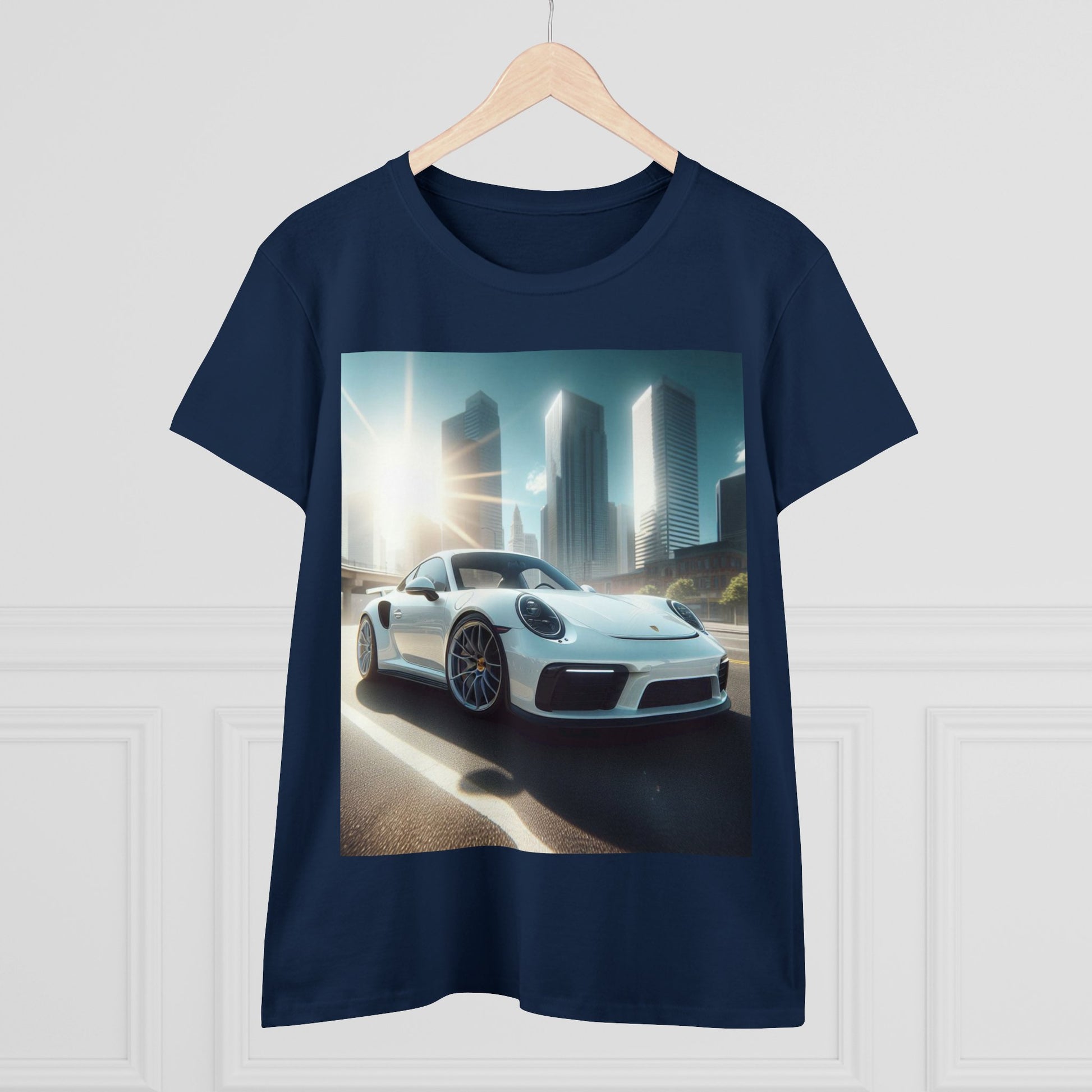 White Porsche T-Shirt T-Shirt Printify