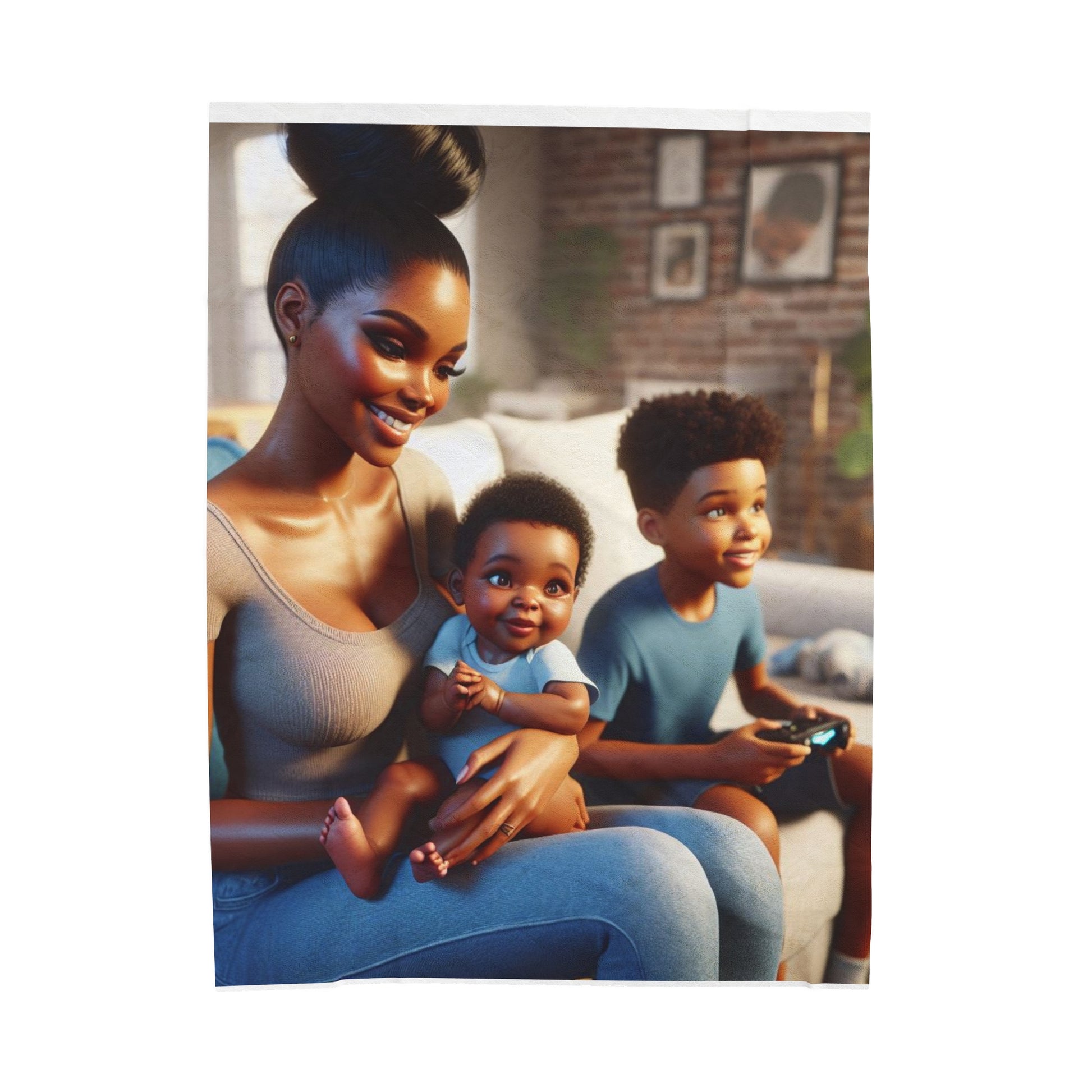 Family Time Plush Blanket blankets Printify 60" × 80"