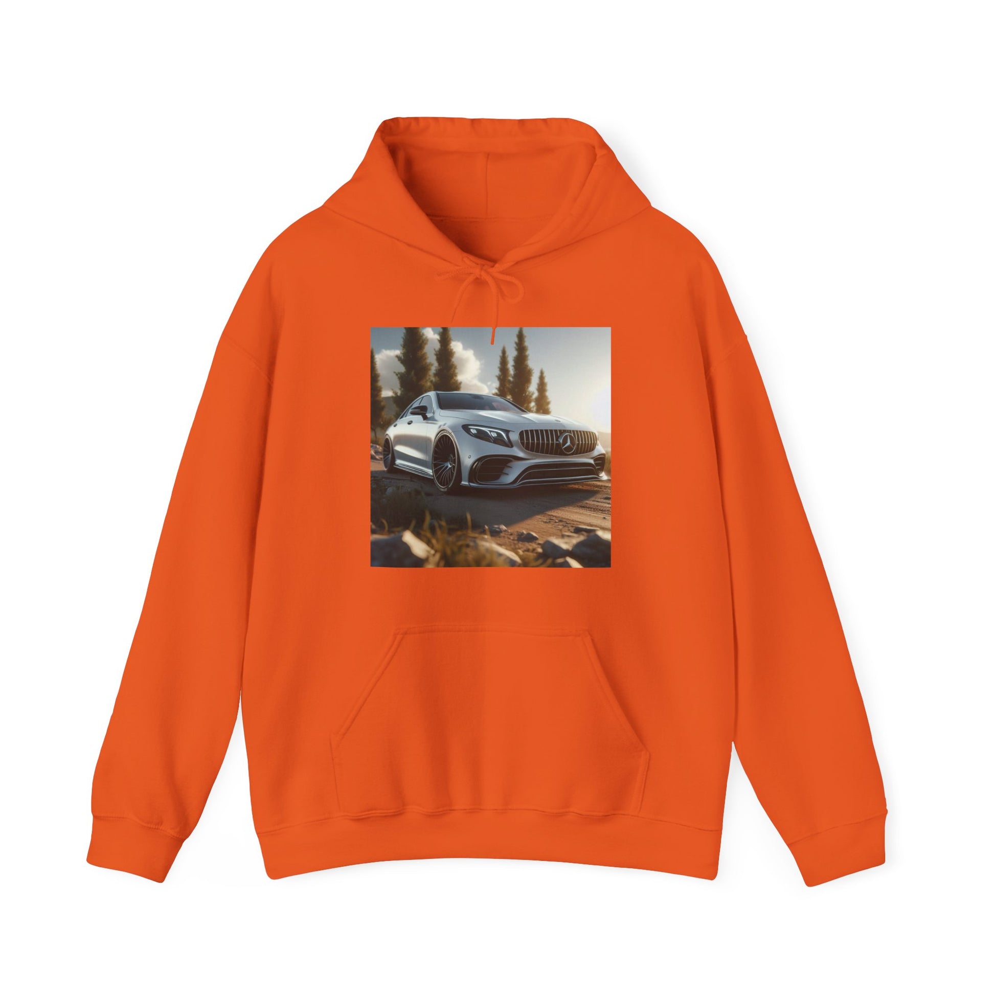 White Mercedes Hoodie Hoodie Printify Orange S