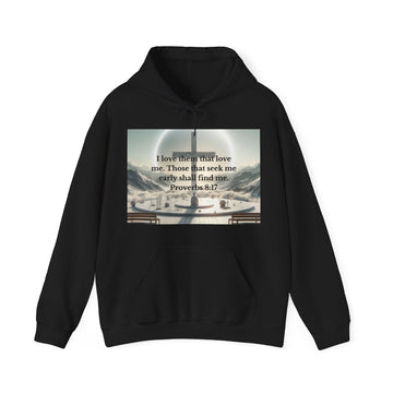 Proverbs 8:17 Hoodie Hoodie Printify Black S