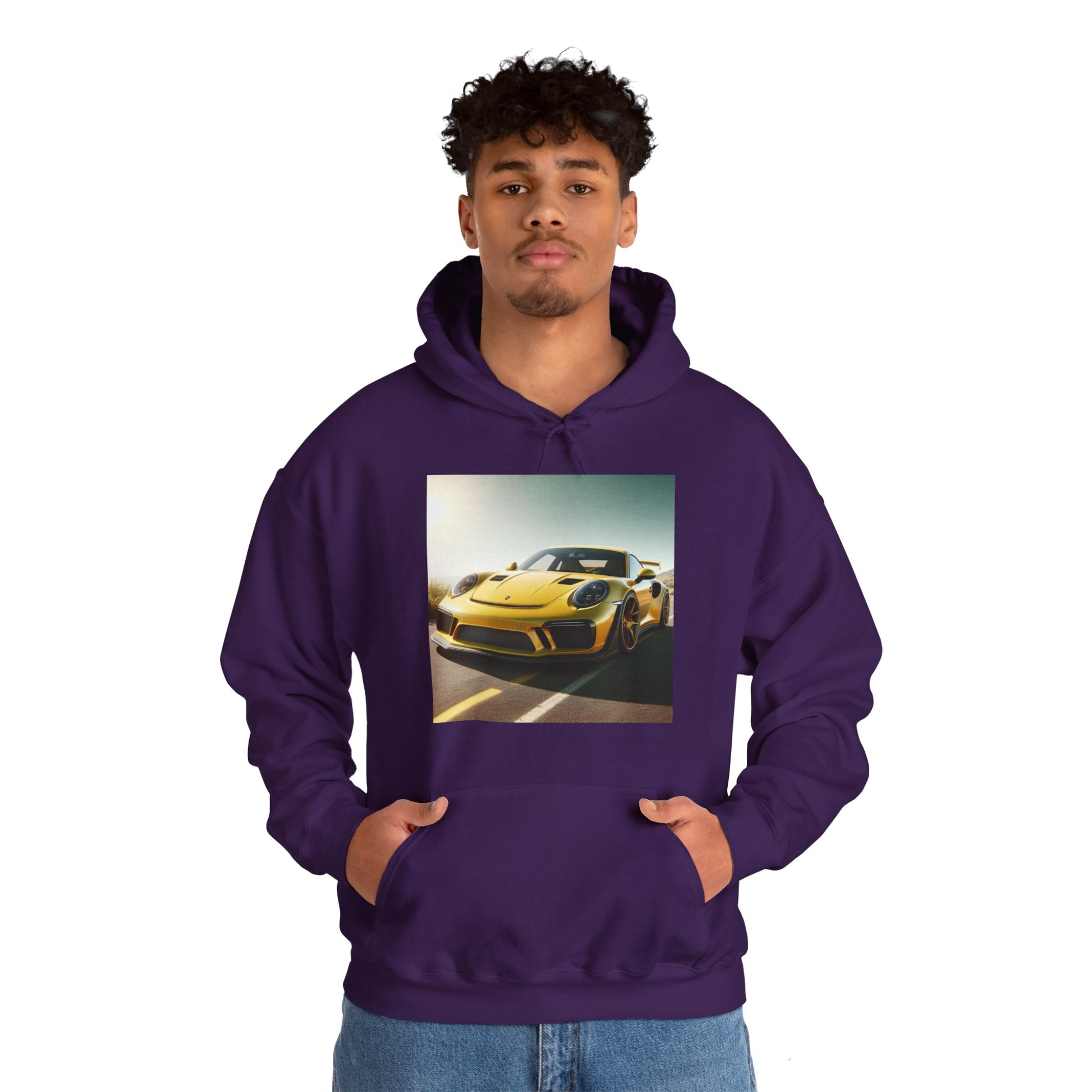 Yellow Porsche Hoodie Hoodie Printify