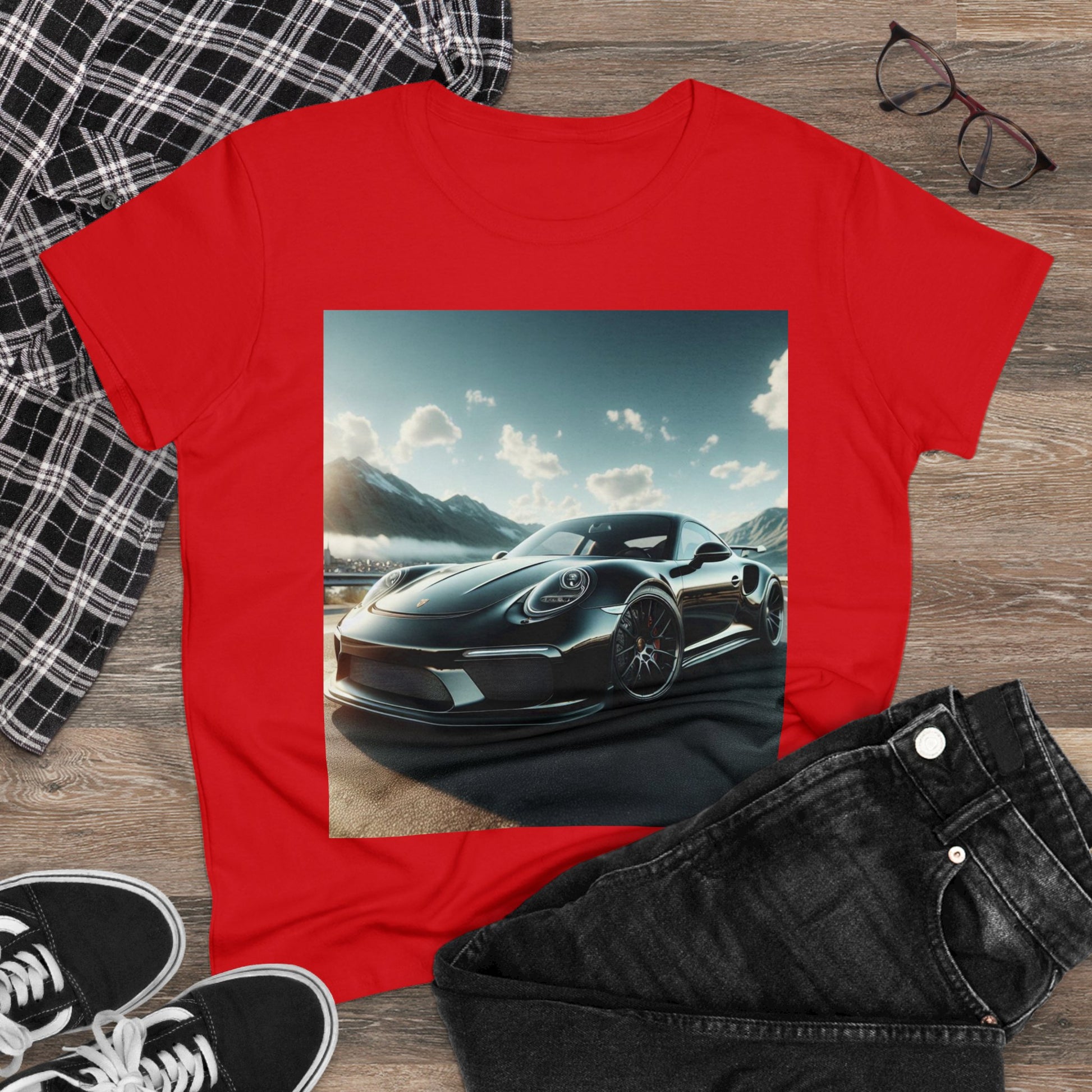 Black Porsche T-Shirt T-Shirt Printify