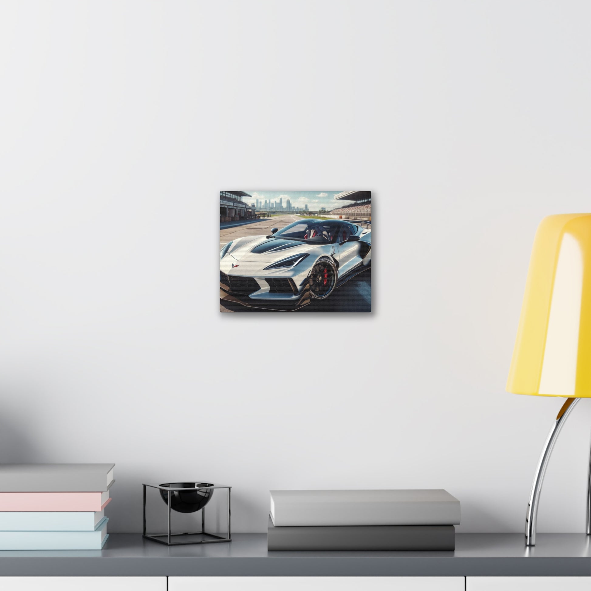 White Corvette Canvas Canvas Printify 10" x 8" (Horizontal) 0.75''