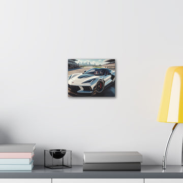 White Corvette Canvas Canvas Printify 10" x 8" (Horizontal) 0.75''