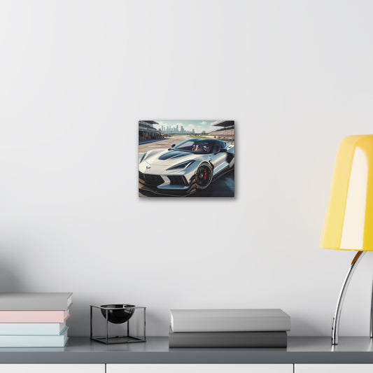 White Corvette Canvas Canvas Printify 10" x 8" (Horizontal) 0.75''