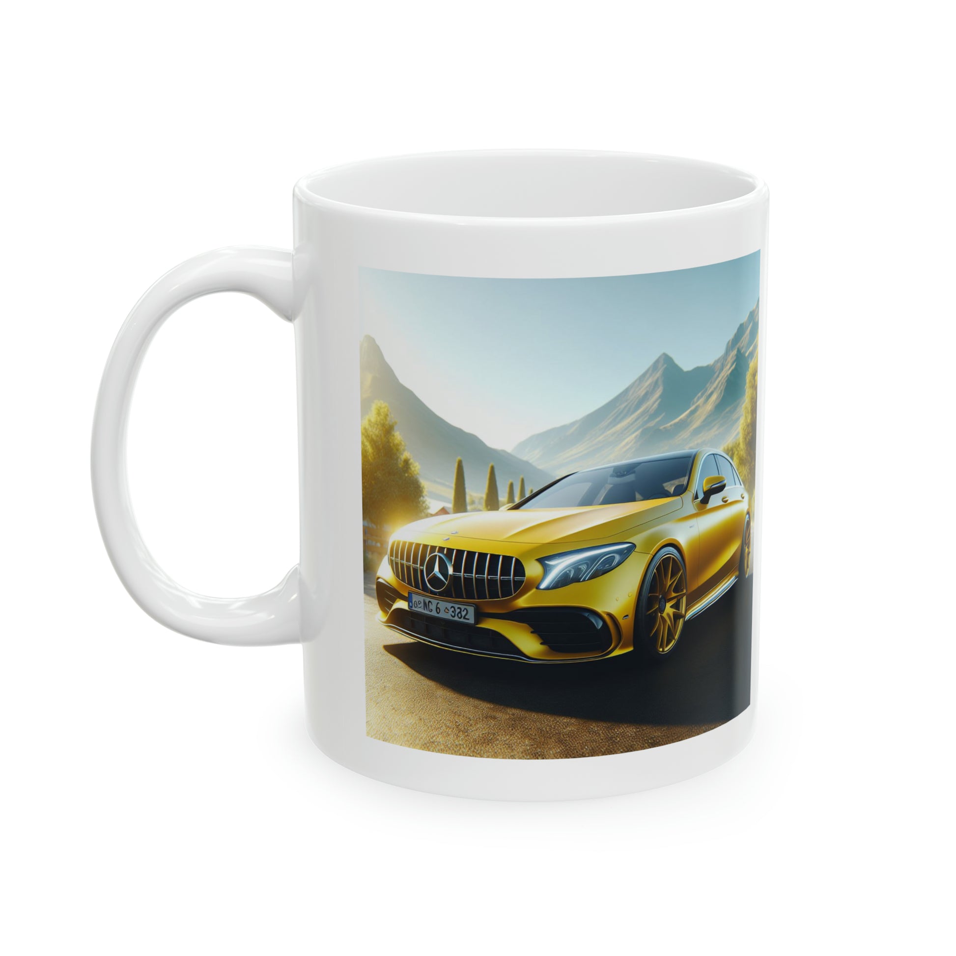 Yellow Mercedes Mug Mug Printify 11oz