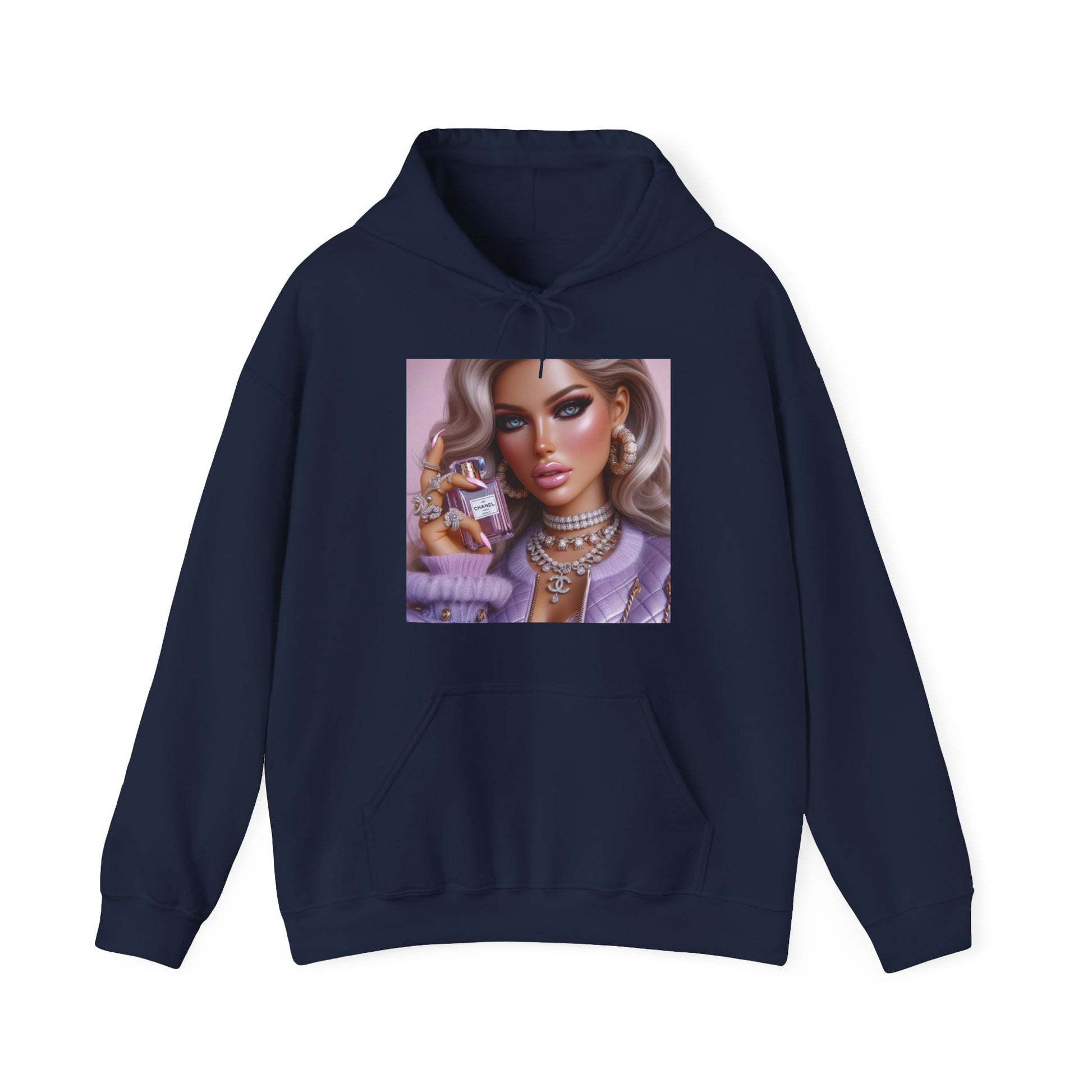 Chanel Please Hoodie Hoodie Printify Navy S