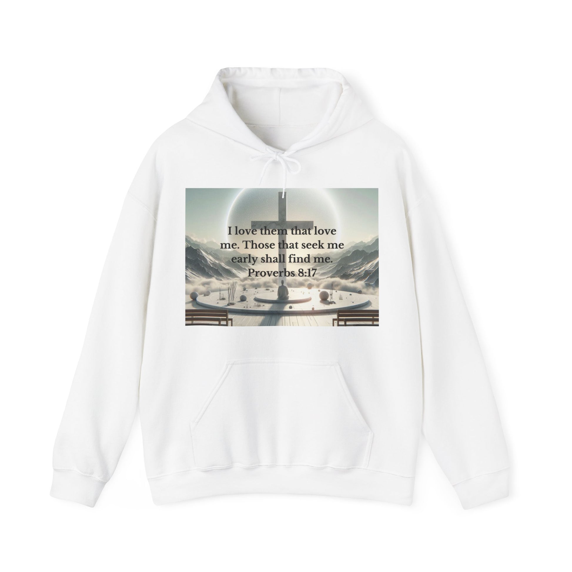 Proverbs 8:17 Hoodie Hoodie Printify White S