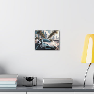White Lamborghini Canvas Canvas Printify 10" x 8" (Horizontal) 0.75''