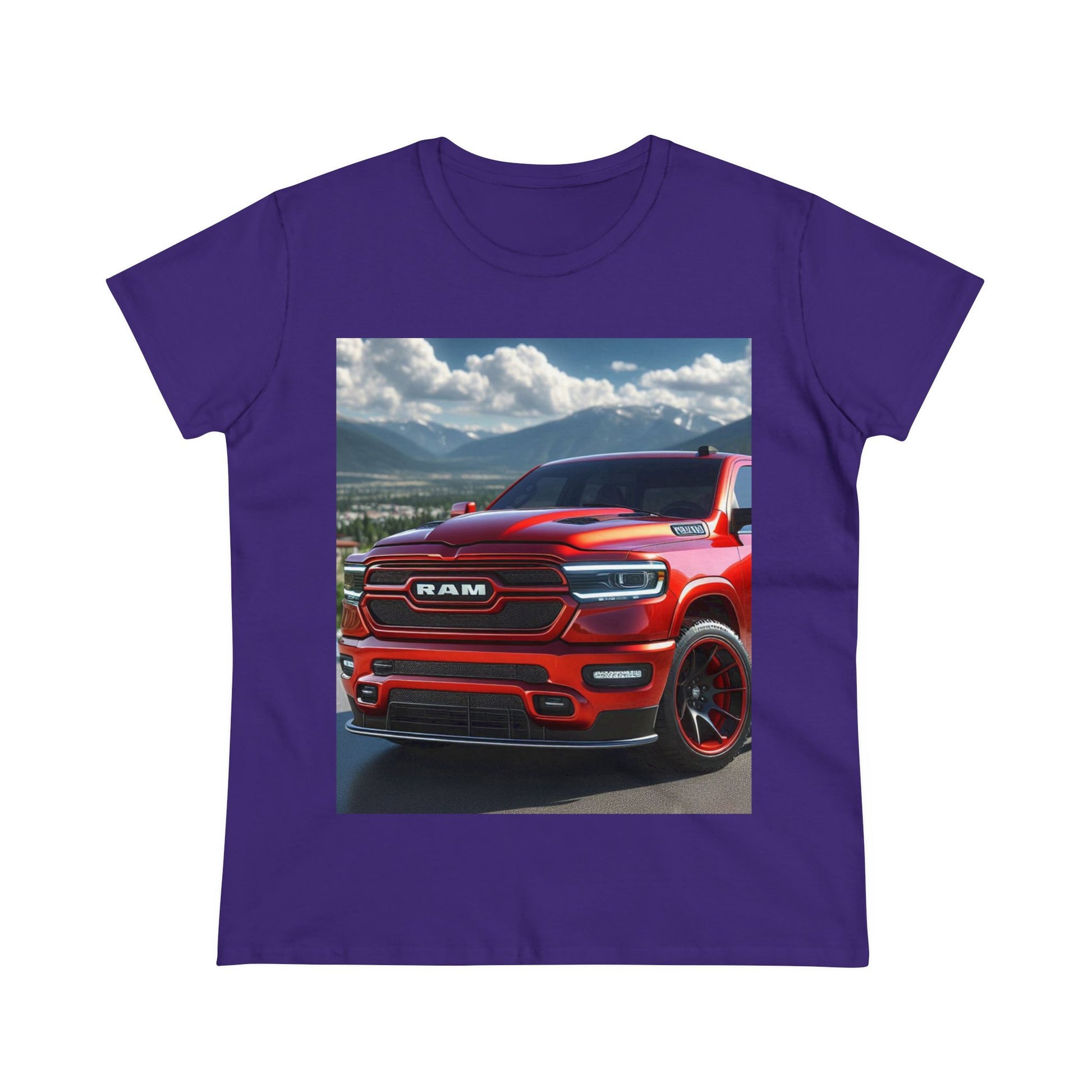 Red Dodge Ram T-Shirrt T-Shirt Printify Purple S