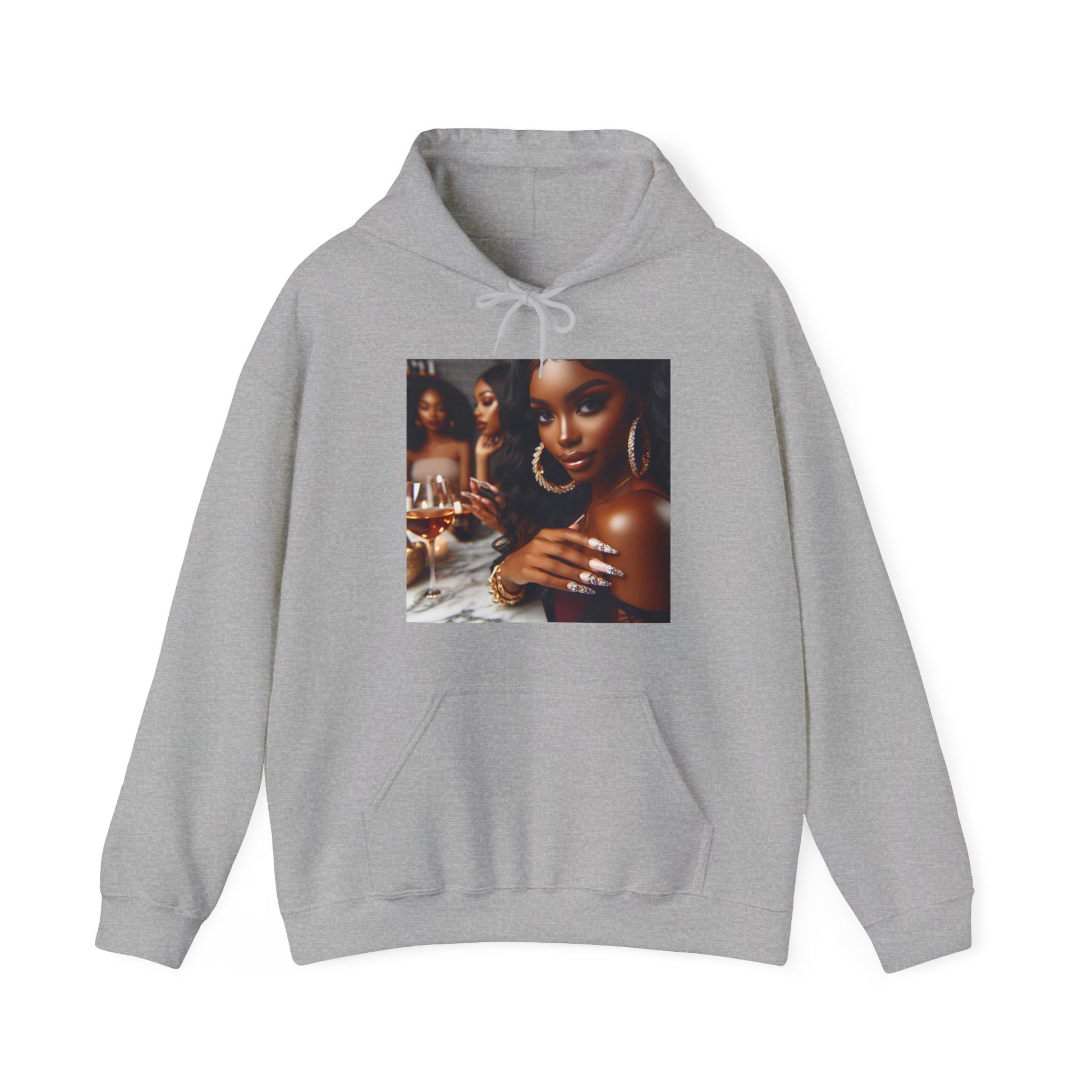 Wine Down Hoodie Hoodie Printify Sport Grey S