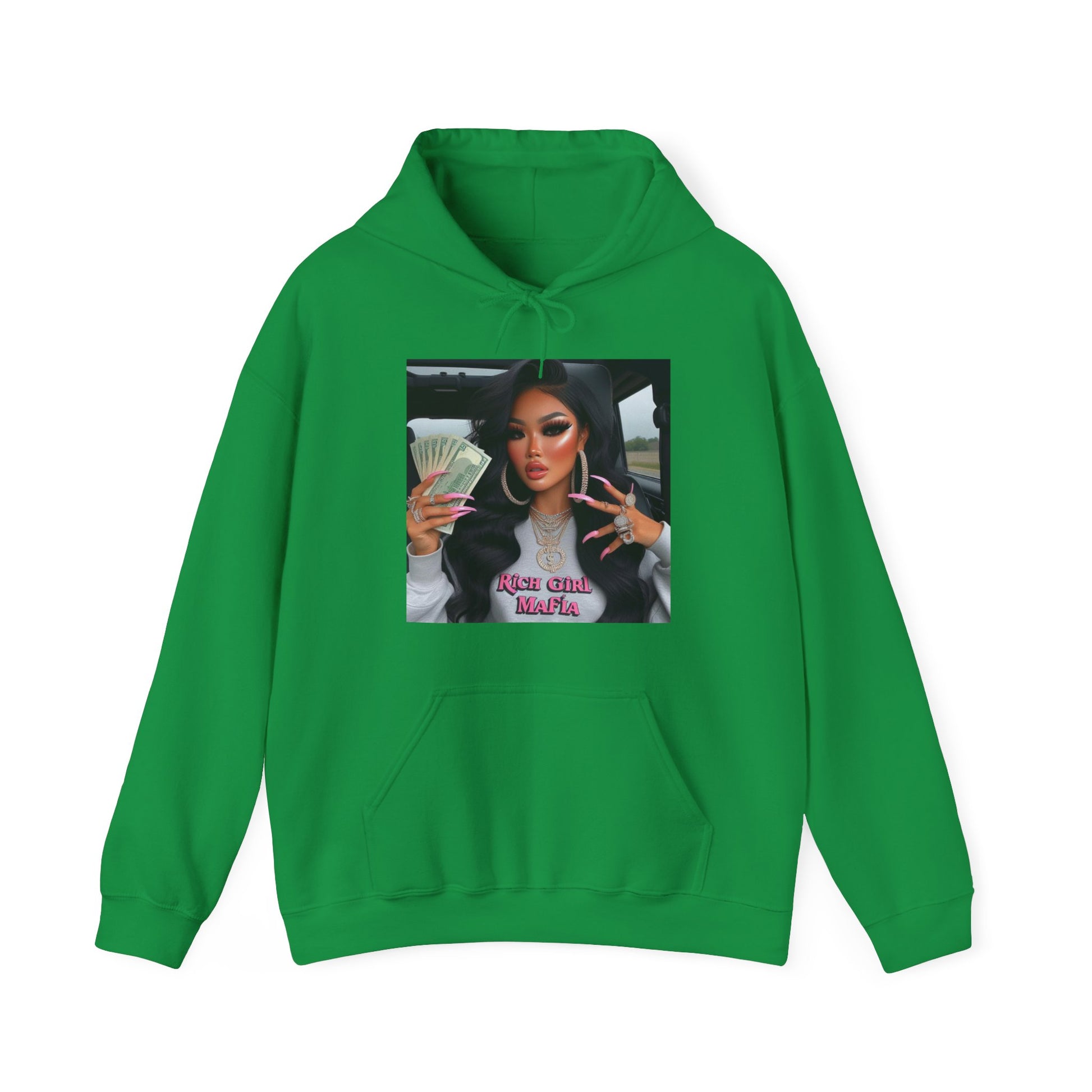 Rich Girl Mafia Hoodie Hoodie Printify Irish Green S